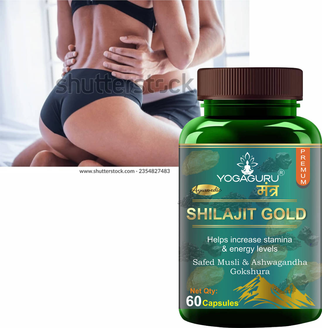 Pure Natural & Herbal Shilajit Gold Capsules - 60 Capsules, 500MG - Natural Energy Booster Pure Natural & Herbal Shilajit Gold Capsules - 60 Capsules, 500MG - Natural Energy Booster