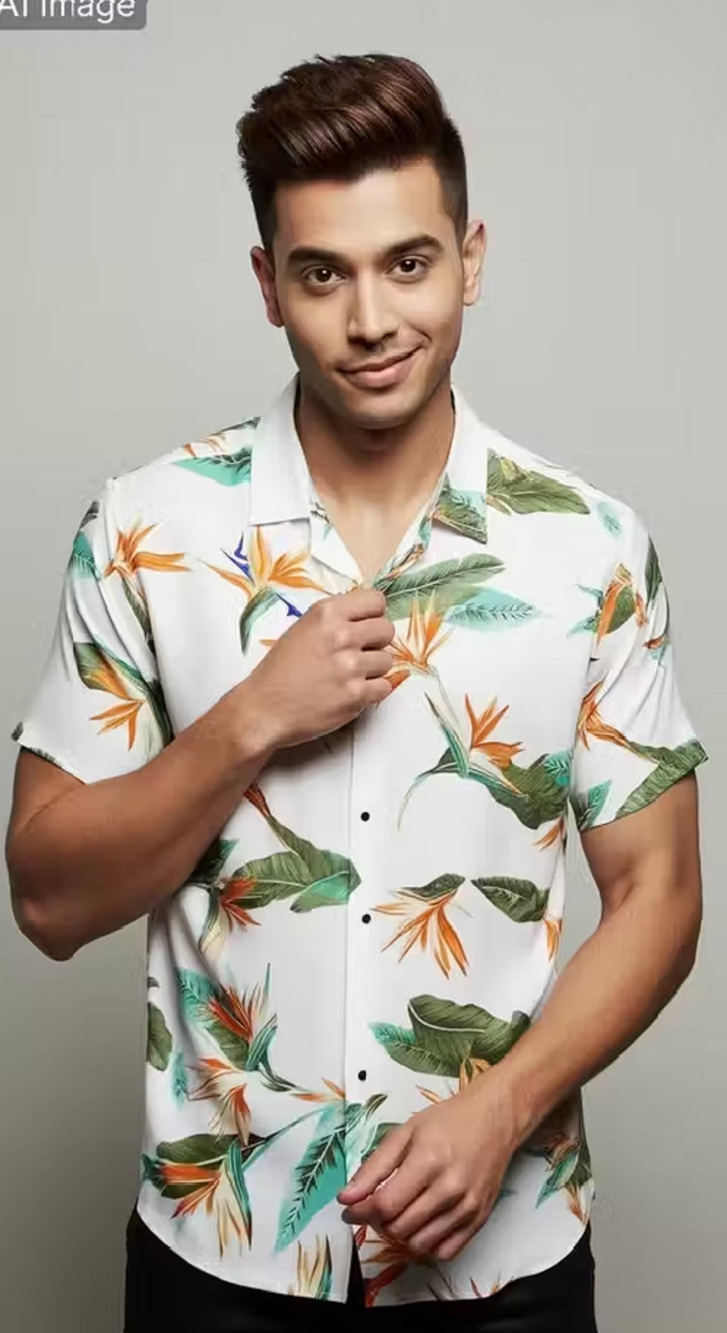     			ARZ Polyester Regular Fit Self Design Half Sleeves Men's Casual Shirt - Green ( Pack of 1 )