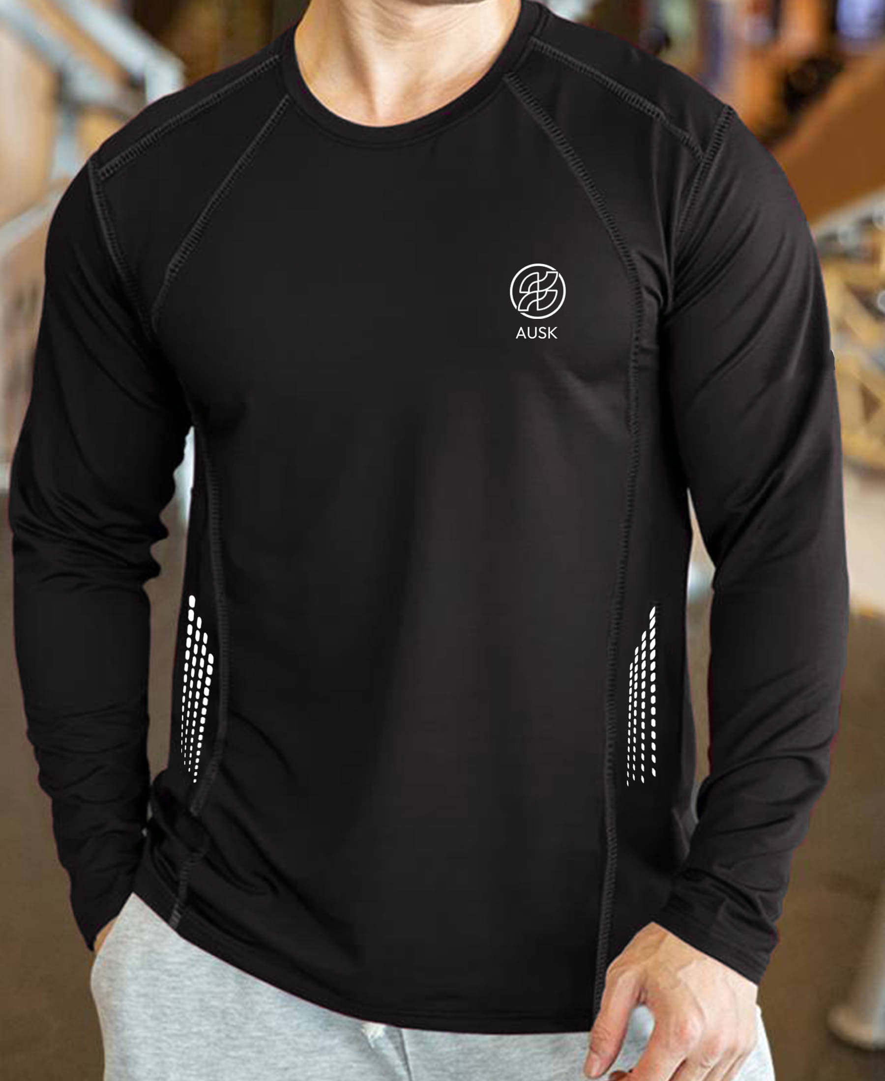     			AUSK Men Polyester Regular Fit Printed T-Shirt ( Black )