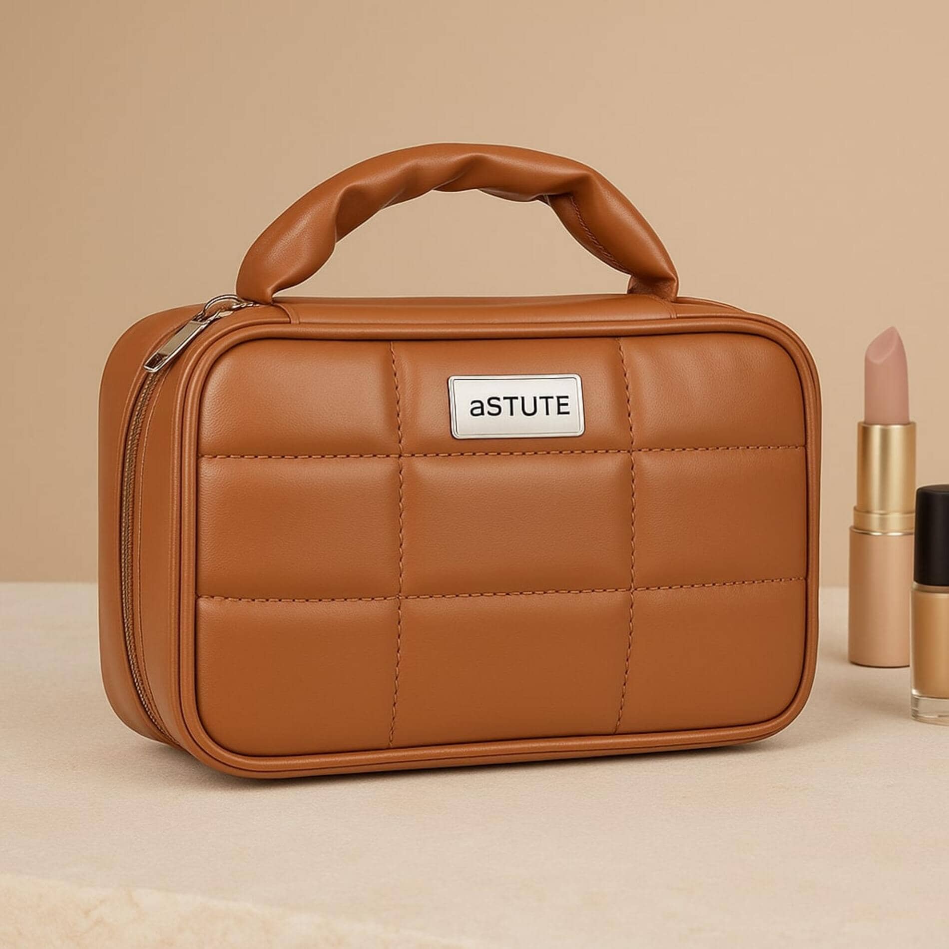 Astute Brown Makeup pouch