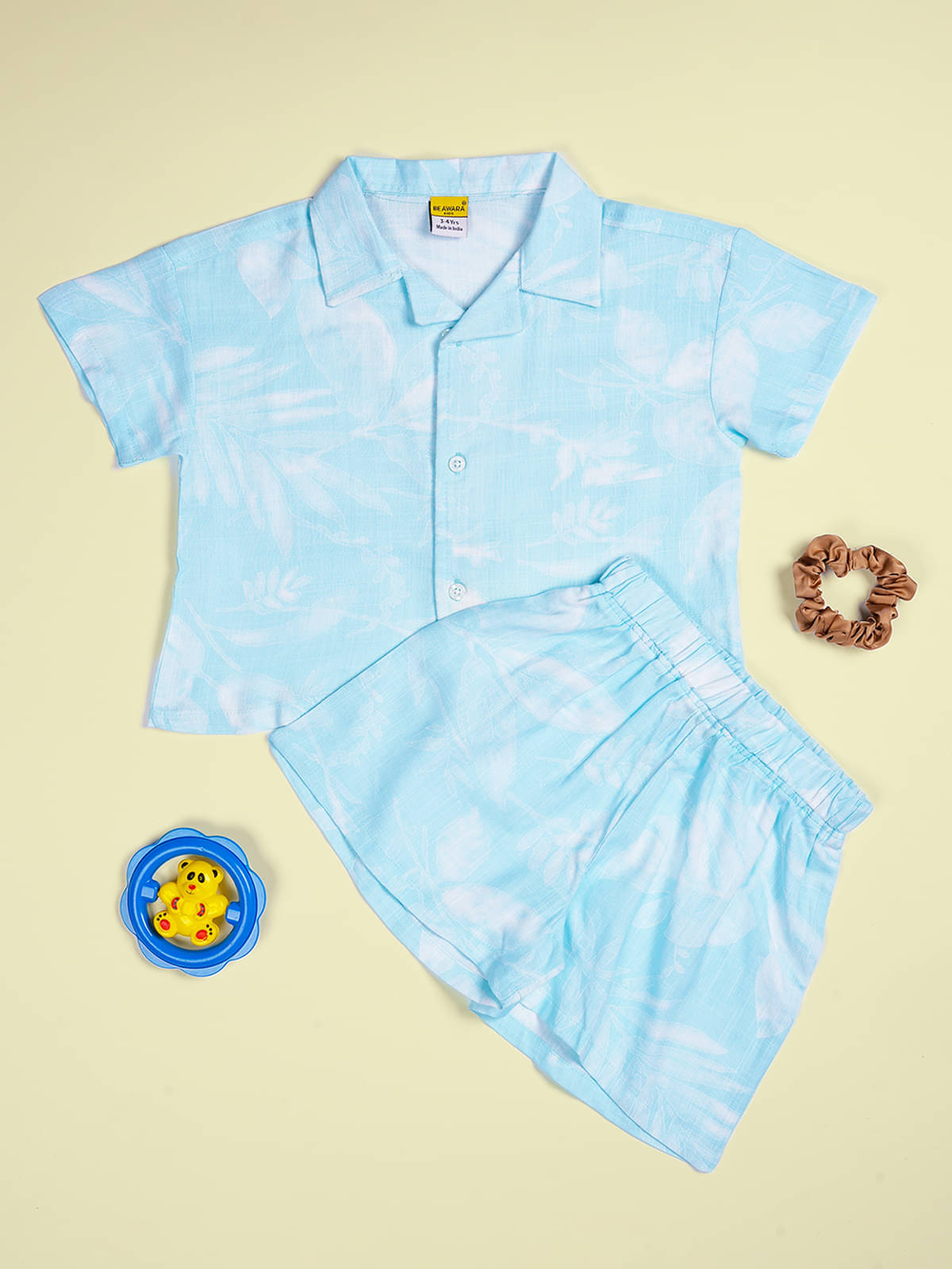     			Be Awara Pack of 1 Girls 100% Cotton Shirt & Shorts ( Blue )