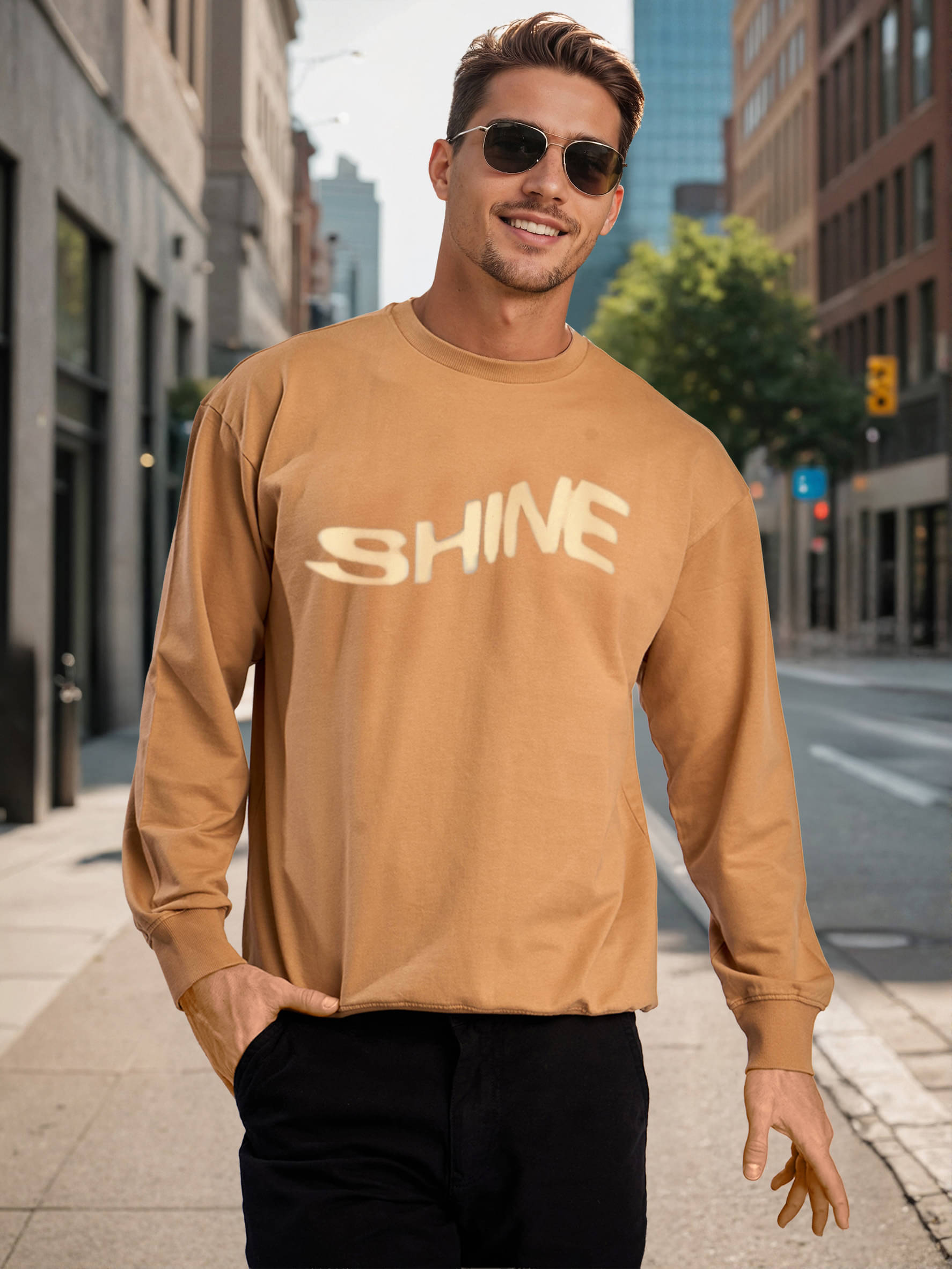Bene Kleed Cotton Round Neck Men's Sweatshirt - Khaki ( Pack of 1 ) Bene Kleed Cotton Round Neck Men's Sweatshirt - Khaki ( Pack of 1 )