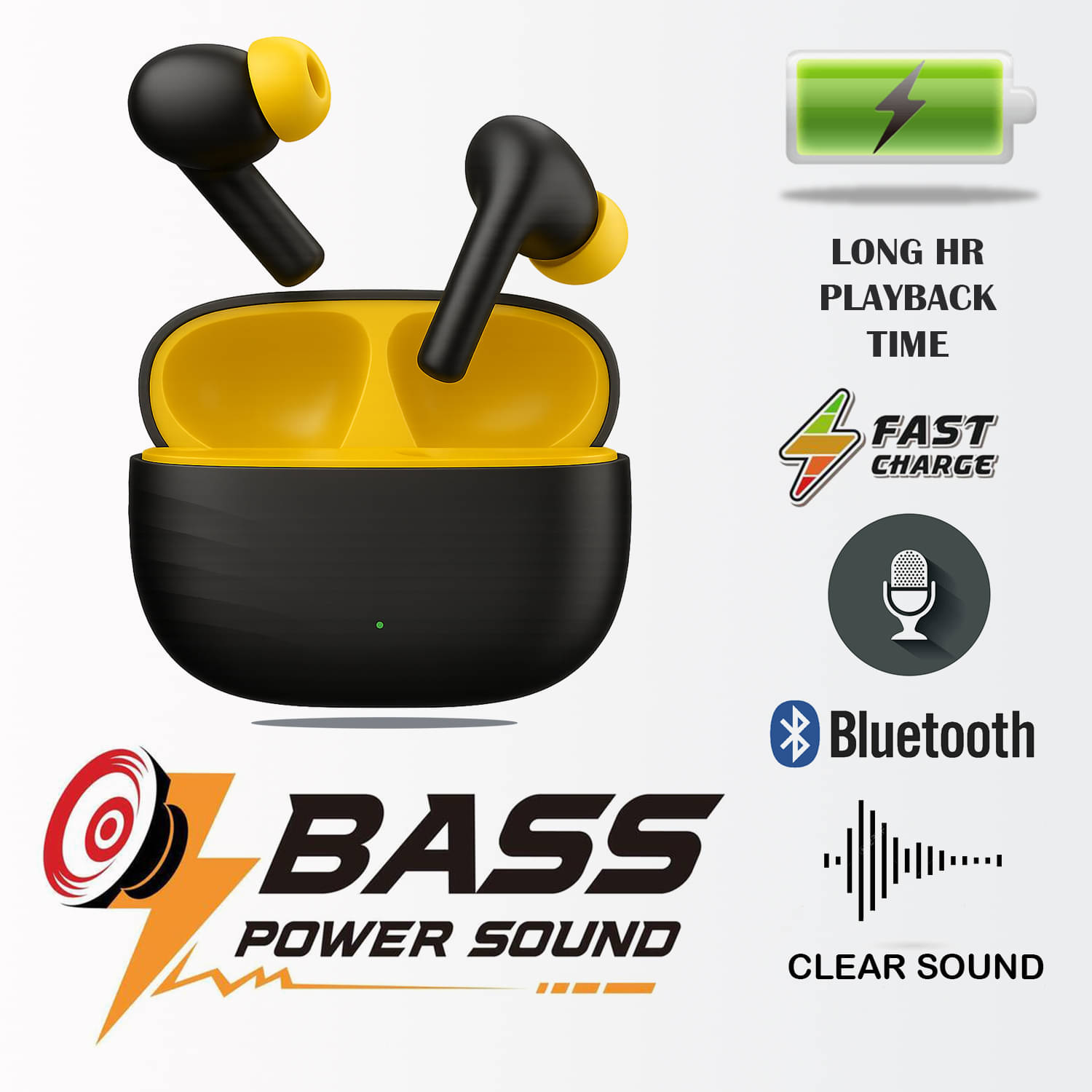     			Bluetooth 5.1 TWS Earbuds with 48Hr Battery, Clear Calls & Voice Assistant