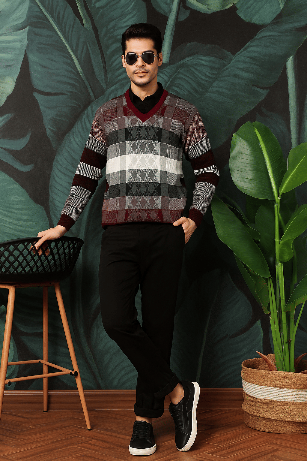 Canblar Woollen Blend V-Neck Men's Full Sleeves Pullover Sweater - Maroon ( Pack of 1 ) Canblar Woollen Blend V-Neck Men's Full Sleeves Pullover Sweater - Maroon ( Pack of 1 )