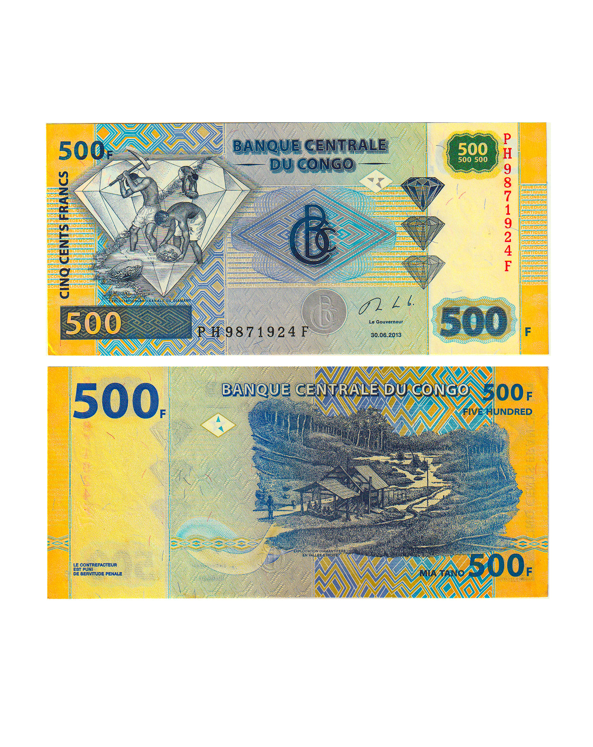     			Congo 500 Francs Top Grade Gem UNC Note for Collection