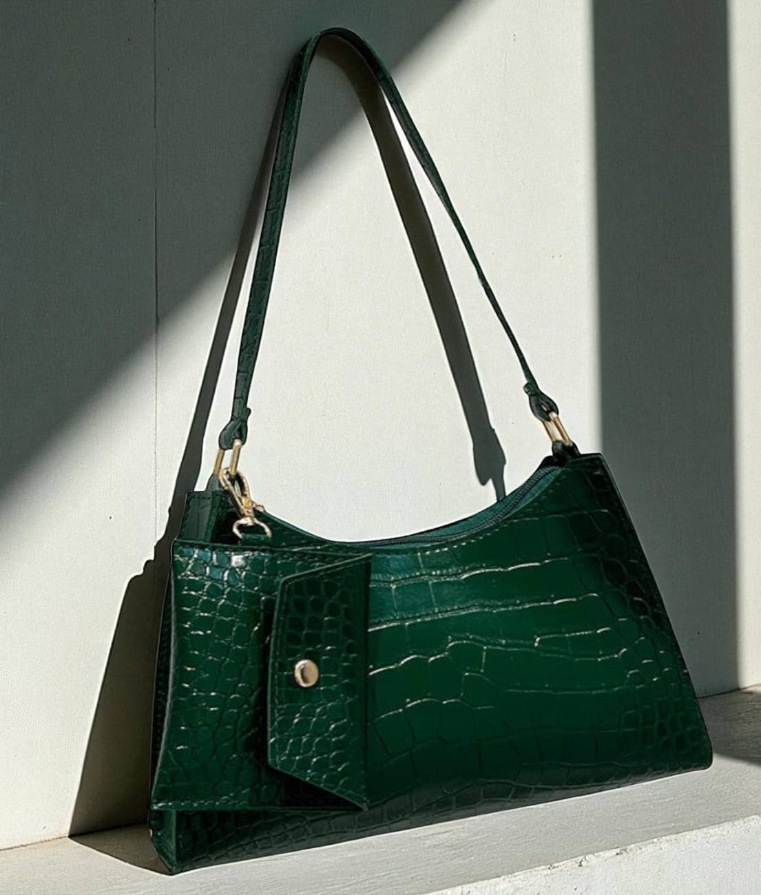     			Derifa Shoulder Bag PU Set of 1 ( Green )