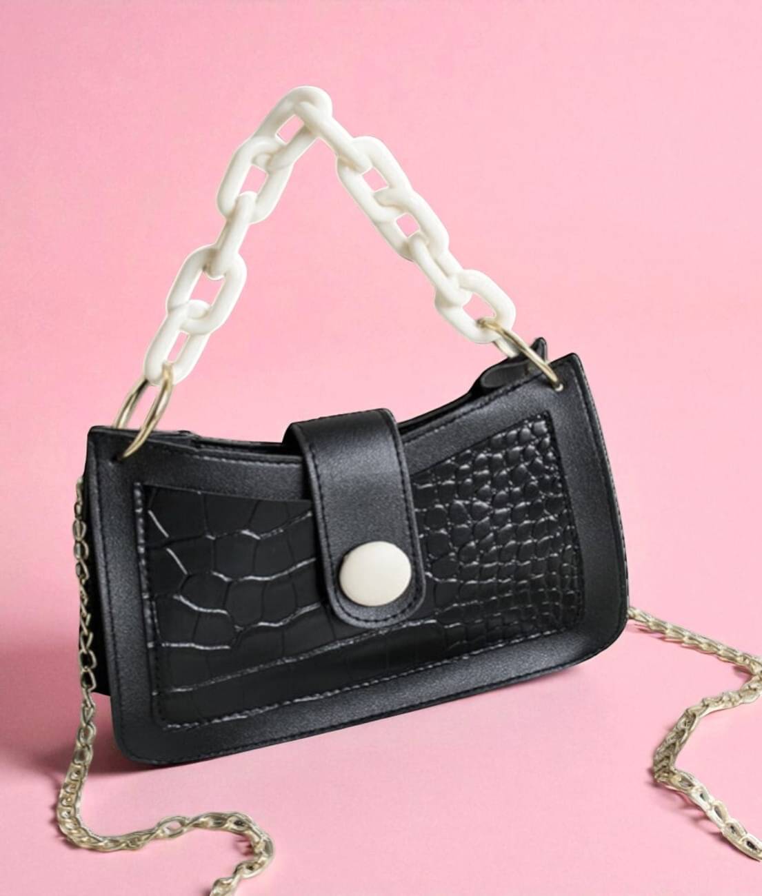     			Derifa Sling Bag PU Set of 1 ( Black )