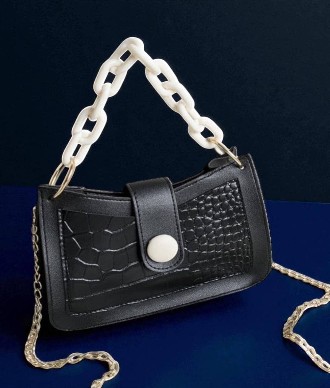     			Derifa Sling Bag PU Set of 1 ( Black )