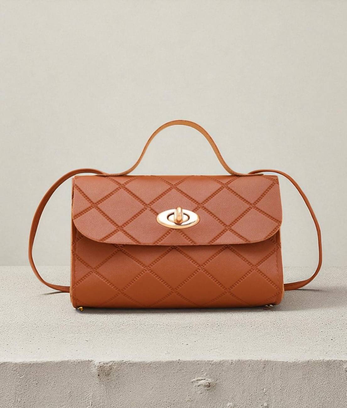     			Derifa Sling Bag PU Set of 1 ( Brown )