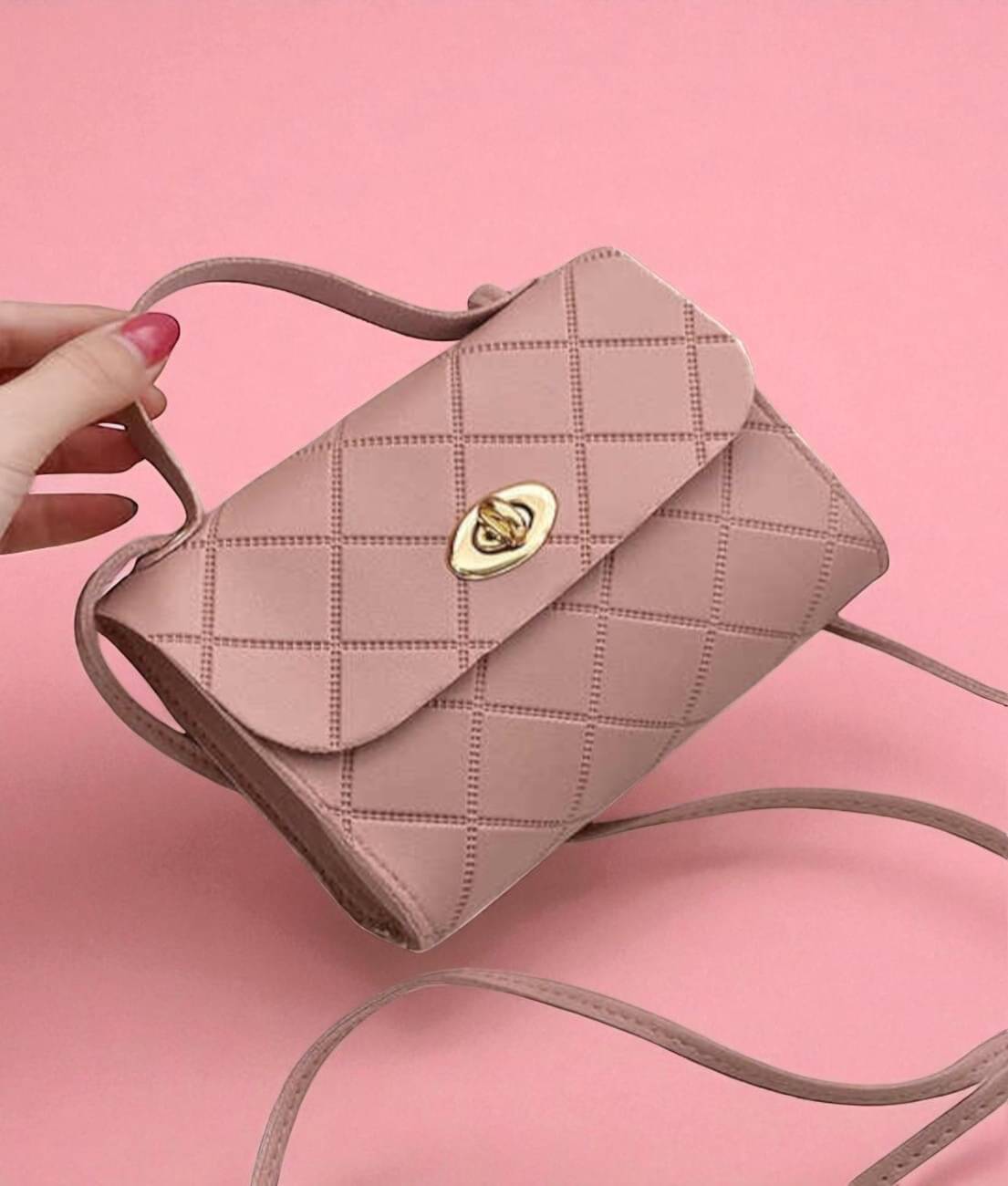    			Derifa Sling Bag PU Set of 1 ( Peach )