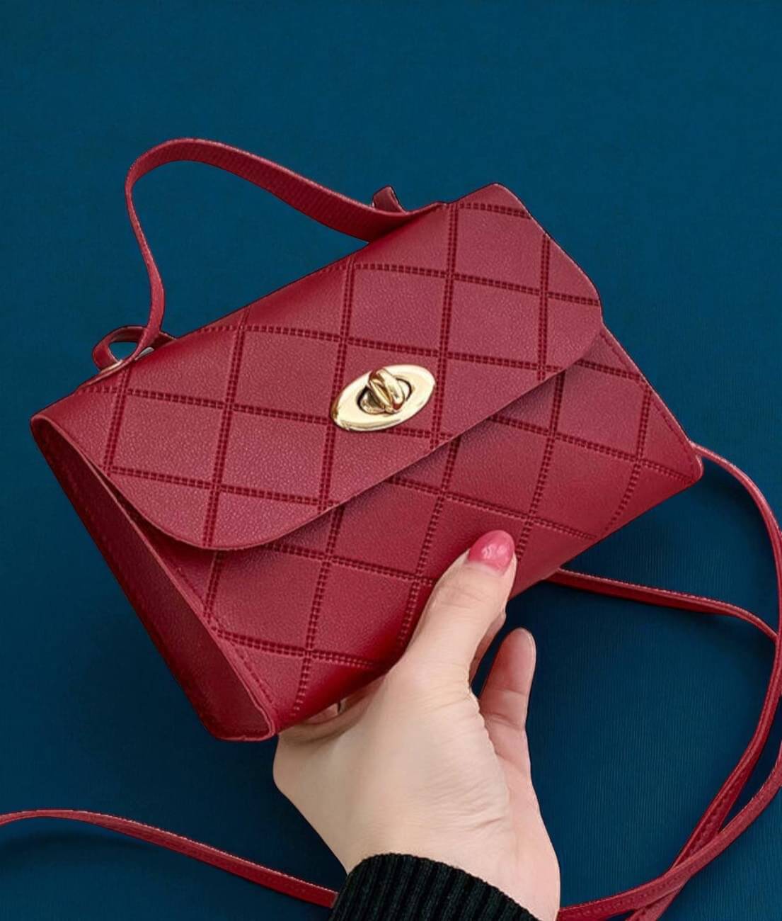     			Derifa Sling Bag PU Set of 1 ( Maroon )