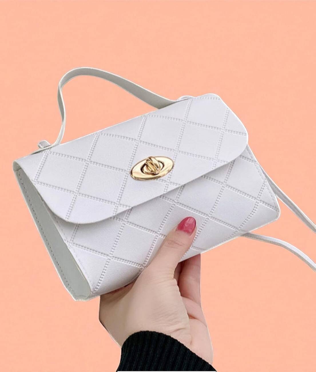     			Derifa Sling Bag PU Set of 1 ( White )