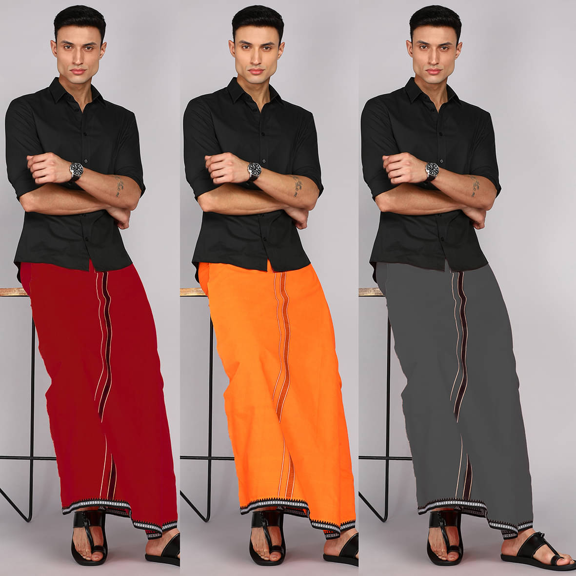 Feather Green Cotton Blend Men's Lungi Multi ( Pack of 3 ) Feather Green Cotton Blend Men's Lungi Multi ( Pack of 3 )