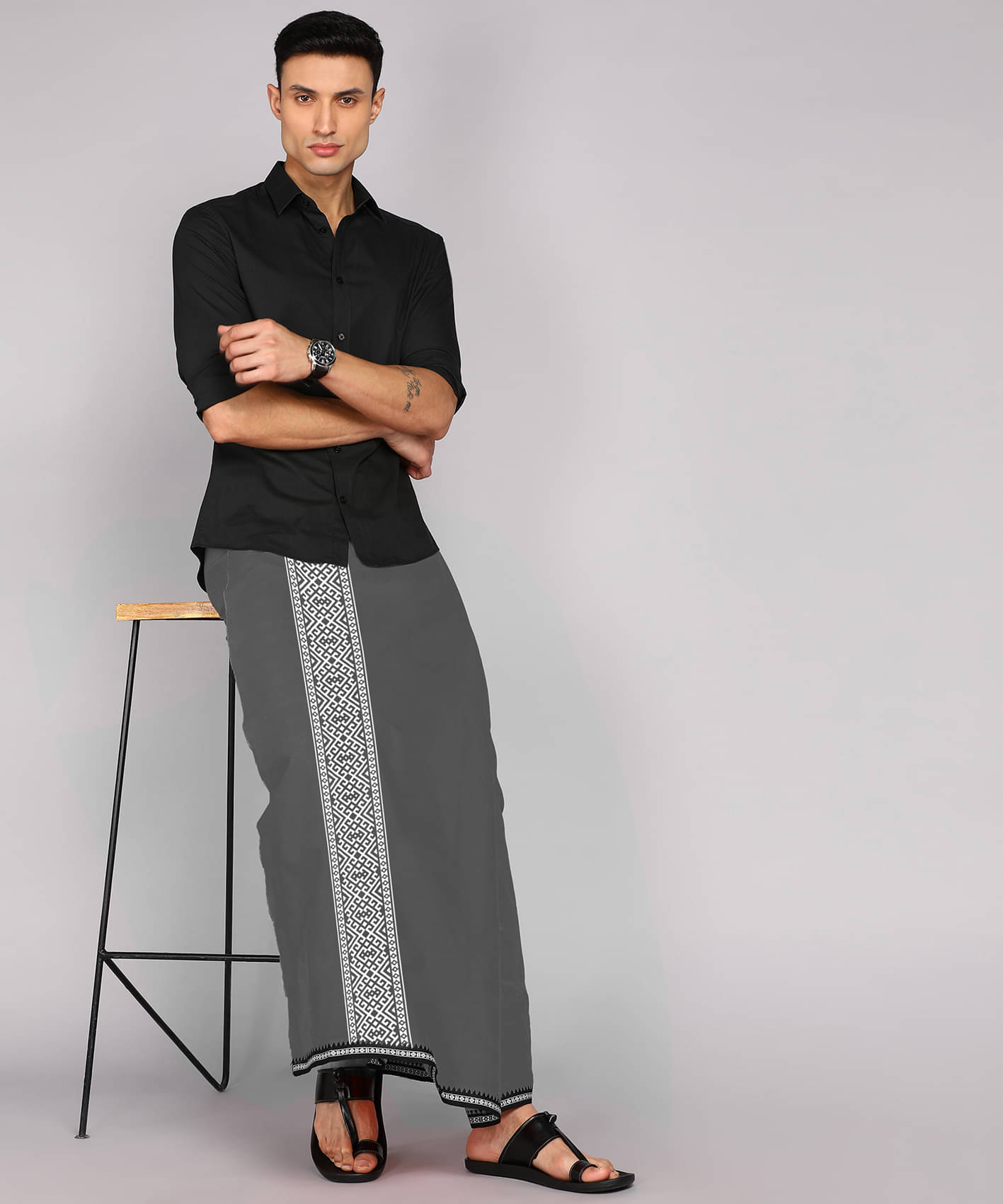 Feather Green Cotton Men's Dhoti Off-White ( Pack of 1 )     			Feather Green Cotton Men's Dhoti Off-White ( Pack of 1 )