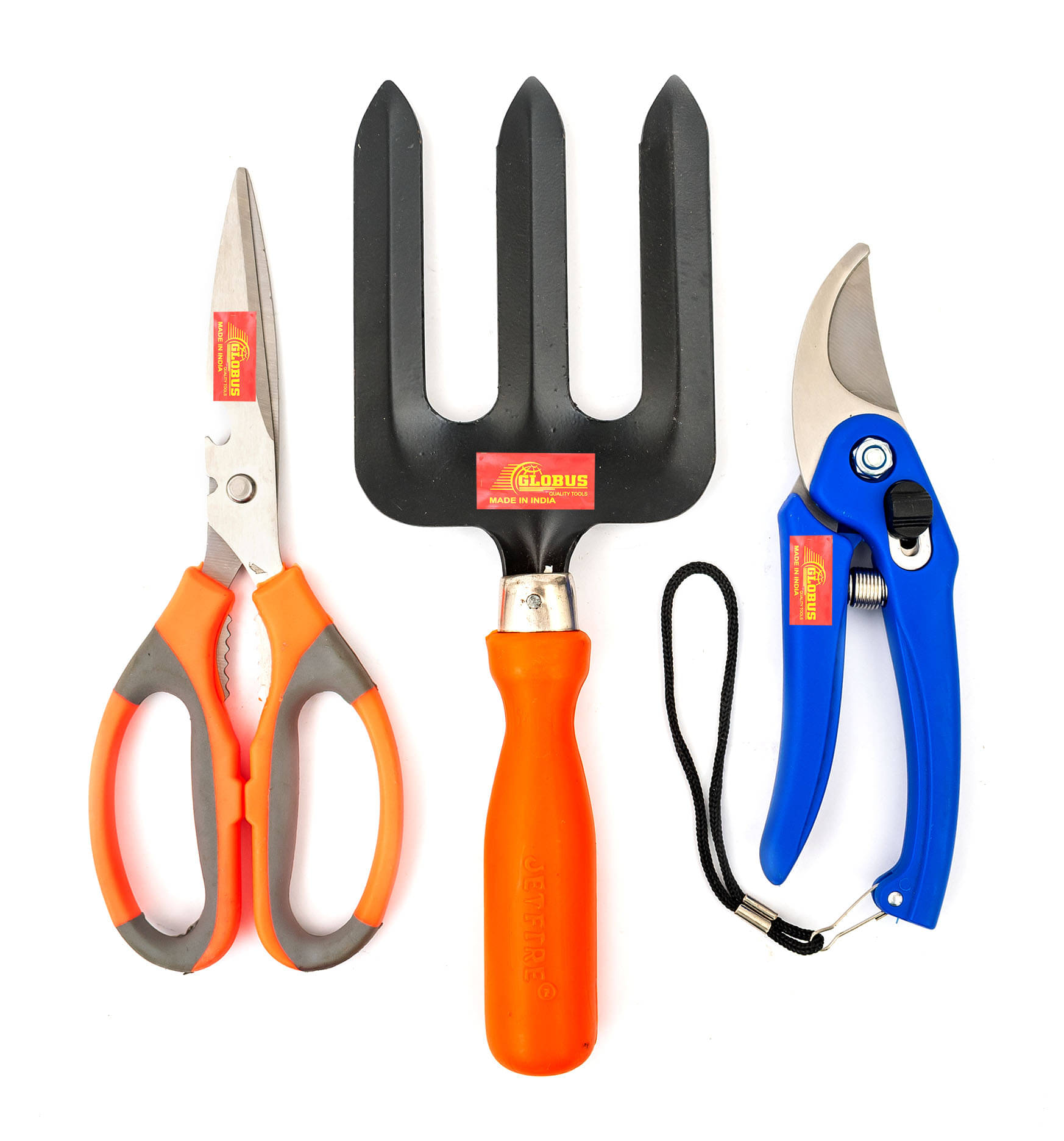 Globus 521-Garden Tool set/3-Stainless Pruner/Cutter/Secateur (7 inch/18cm) with (WEEDER FORK) , AND GARDEN SCISSOR STAINLESS (8INCH/20CM) Garden Tool Kit Globus 521-Garden Tool set/3-Stainless Pruner/Cutter/Secateur (7 inch/18cm) with (WEEDER FORK) , AND GARDEN SCISSOR STAINLESS (8INCH/20CM) Garden Tool Kit