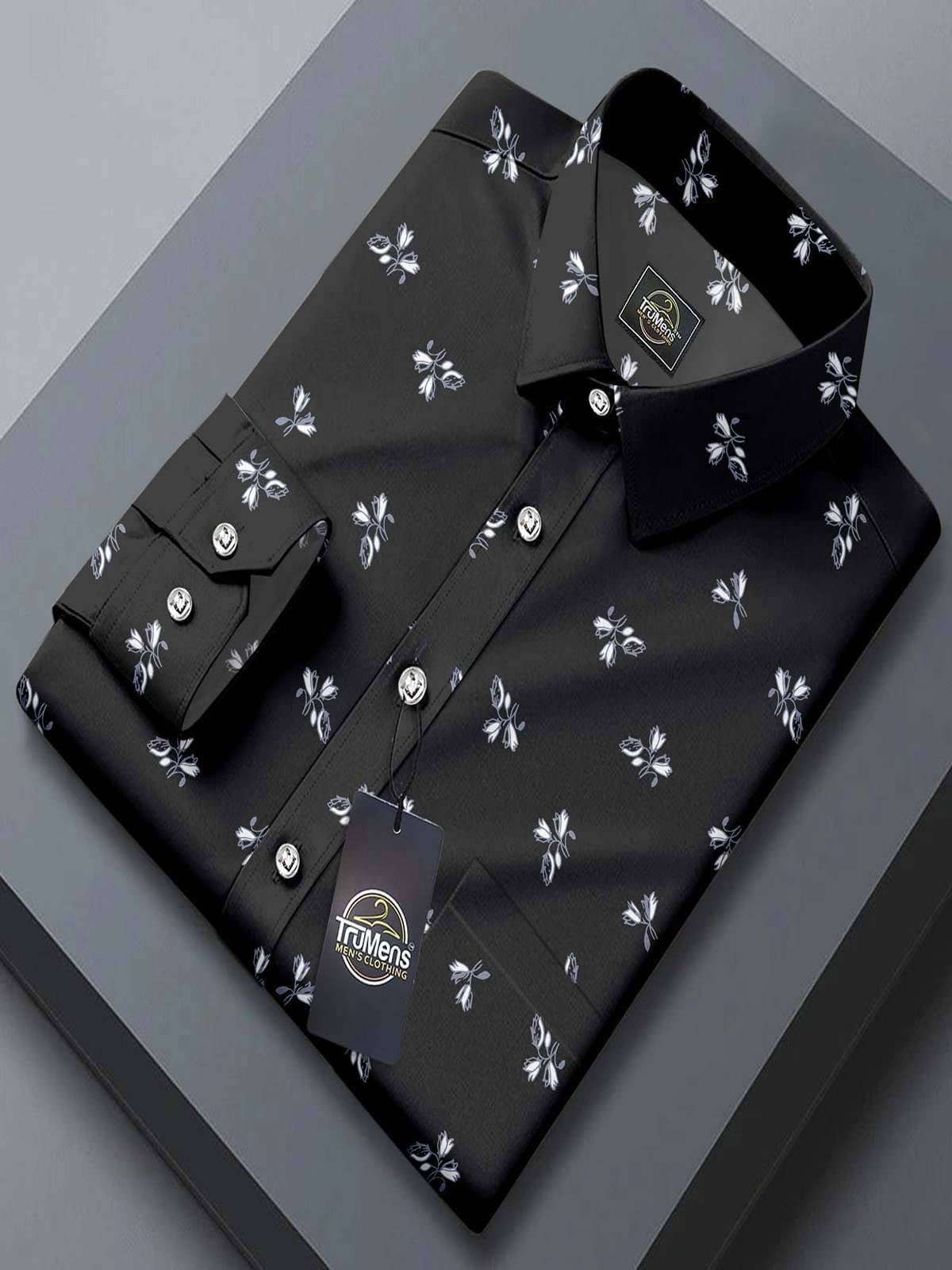     			Griva Creation Rayon Regular Fit Printed Full Sleeves Men's Casual Shirt - Black ( Pack of 1 )
