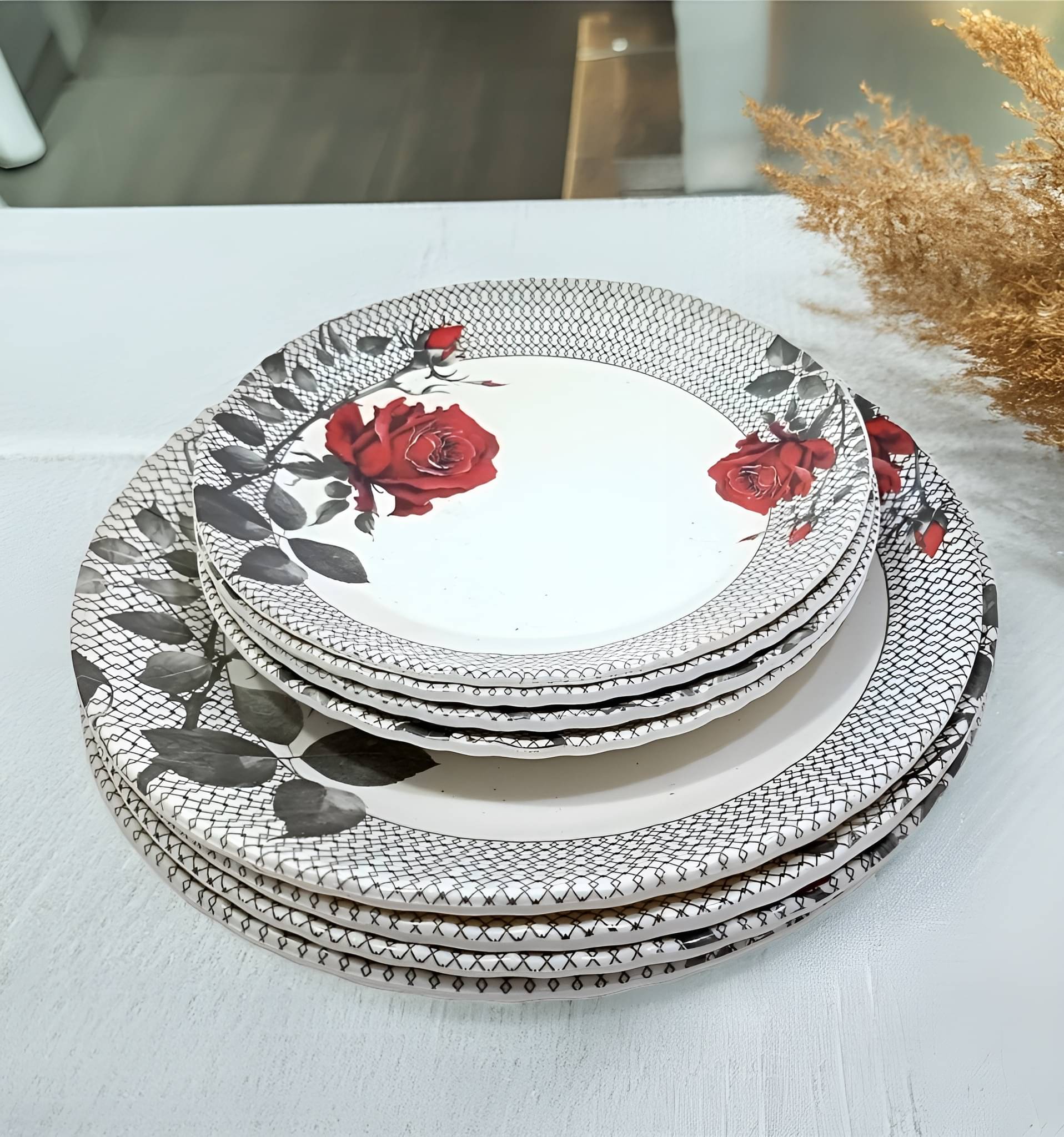     			Inpro 8 Pcs Melamine Multi Color Full Plate & Half Plate