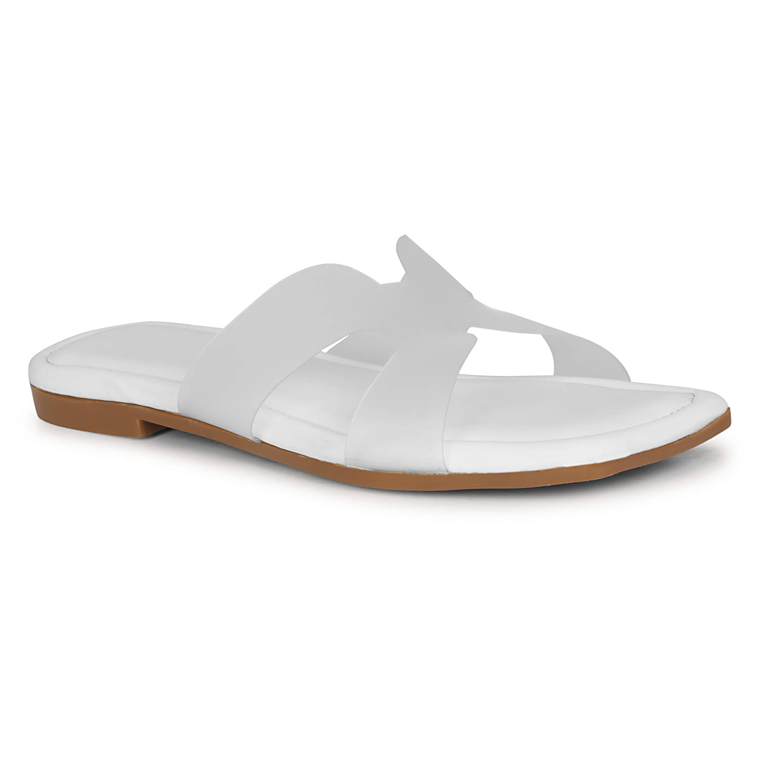     			Ishransh White Women's Flats