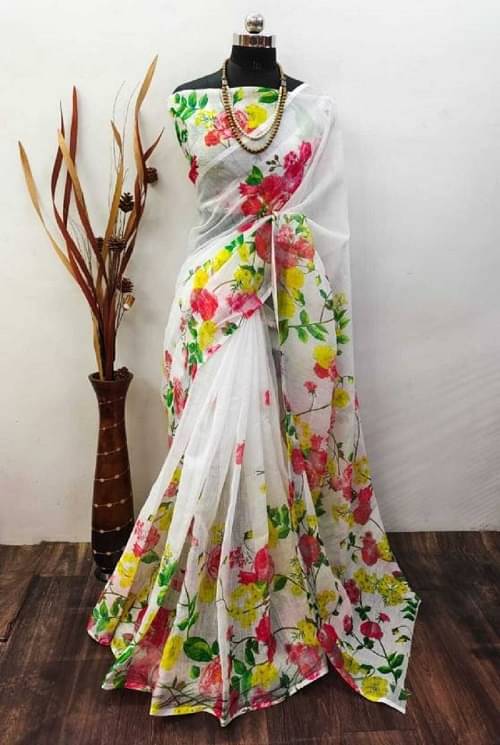 JILYON Fashion Cotton Printed Regular Saree With Unstitched Blouse Piece ( Multicolor ) JILYON Fashion Cotton Printed Regular Saree With Unstitched Blouse Piece ( Multicolor )