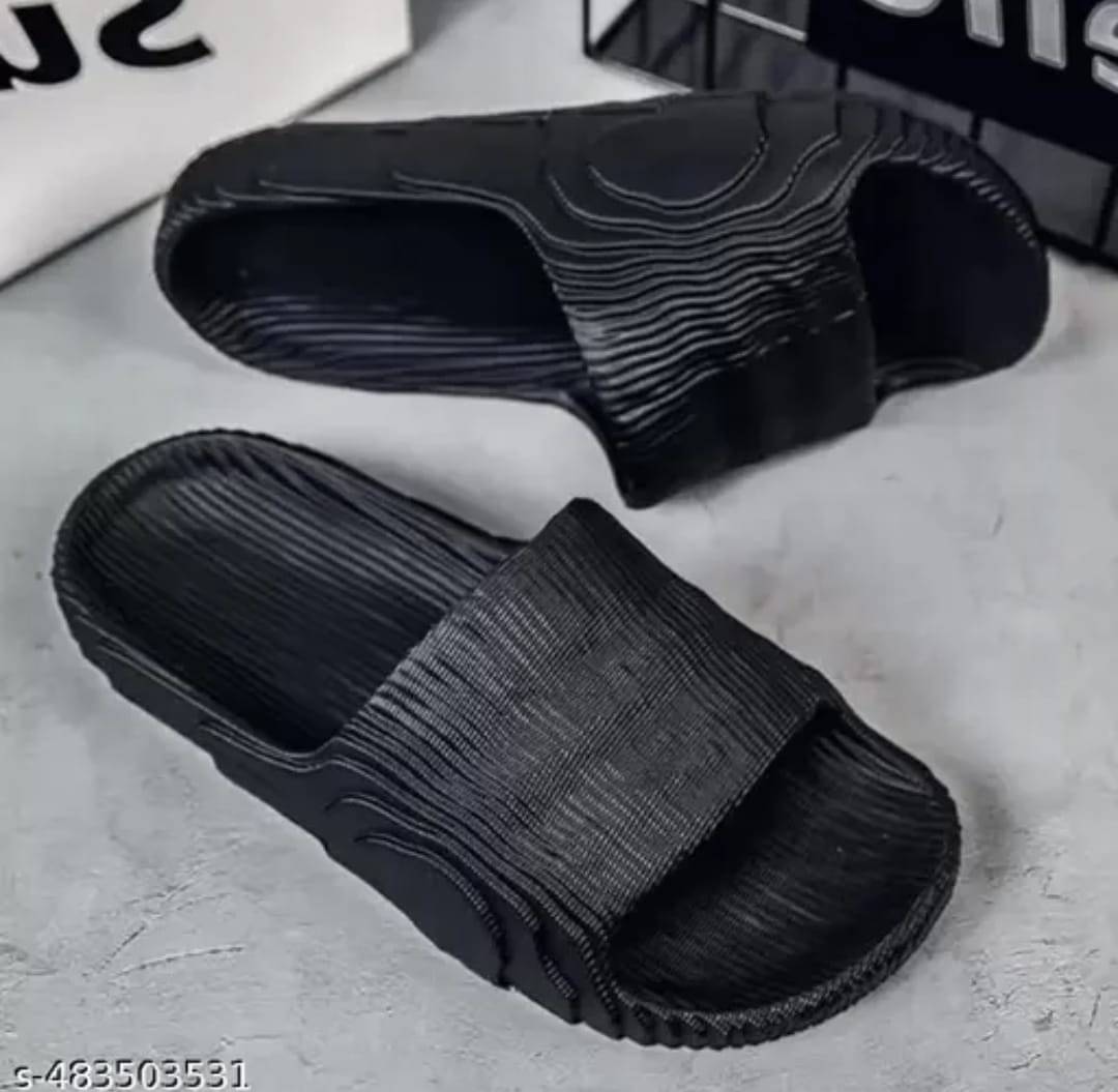     			KNIEVL Black Men's Slide Flip Flop