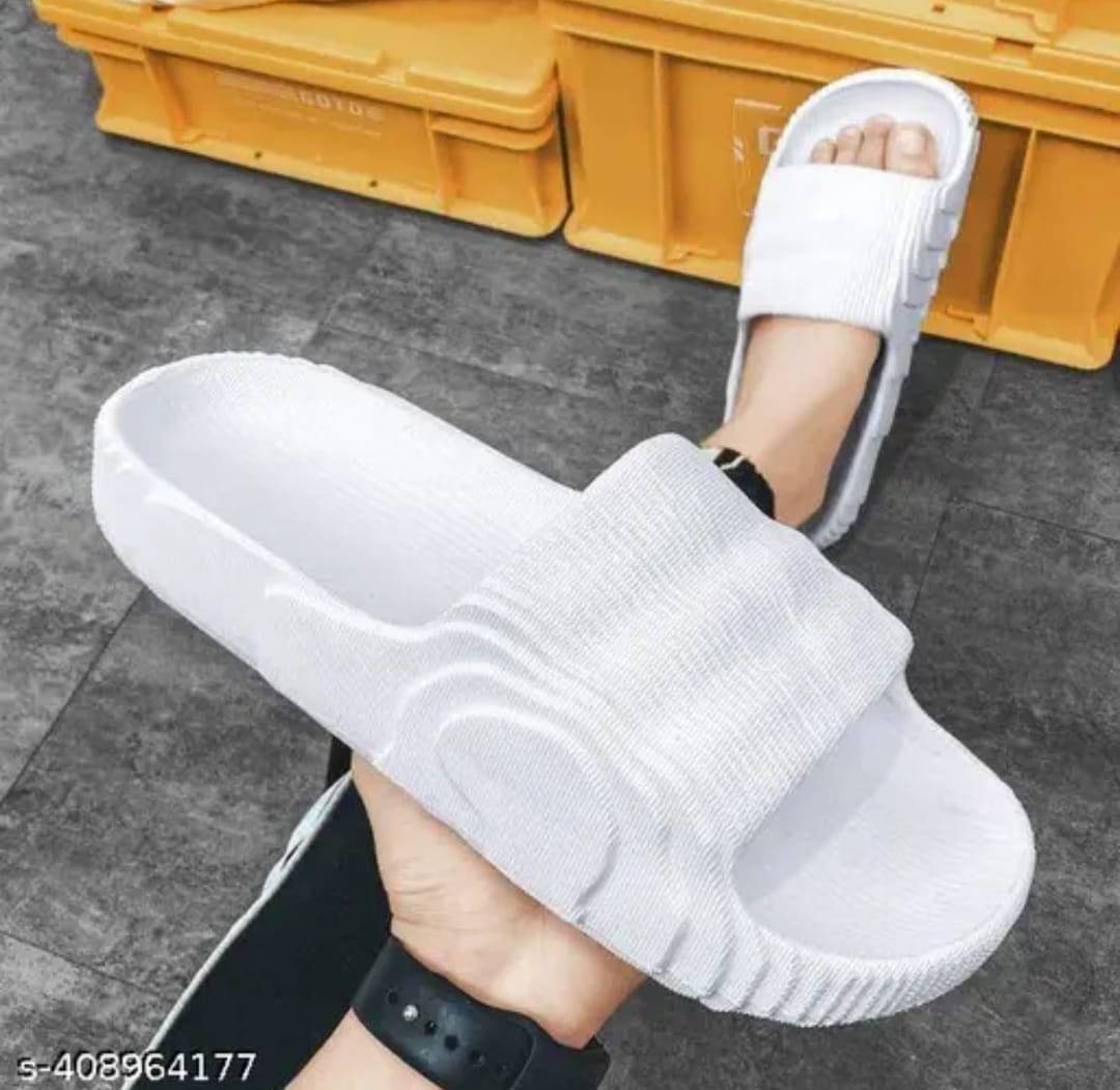     			KNIEVL White Men's Slide Flip Flop