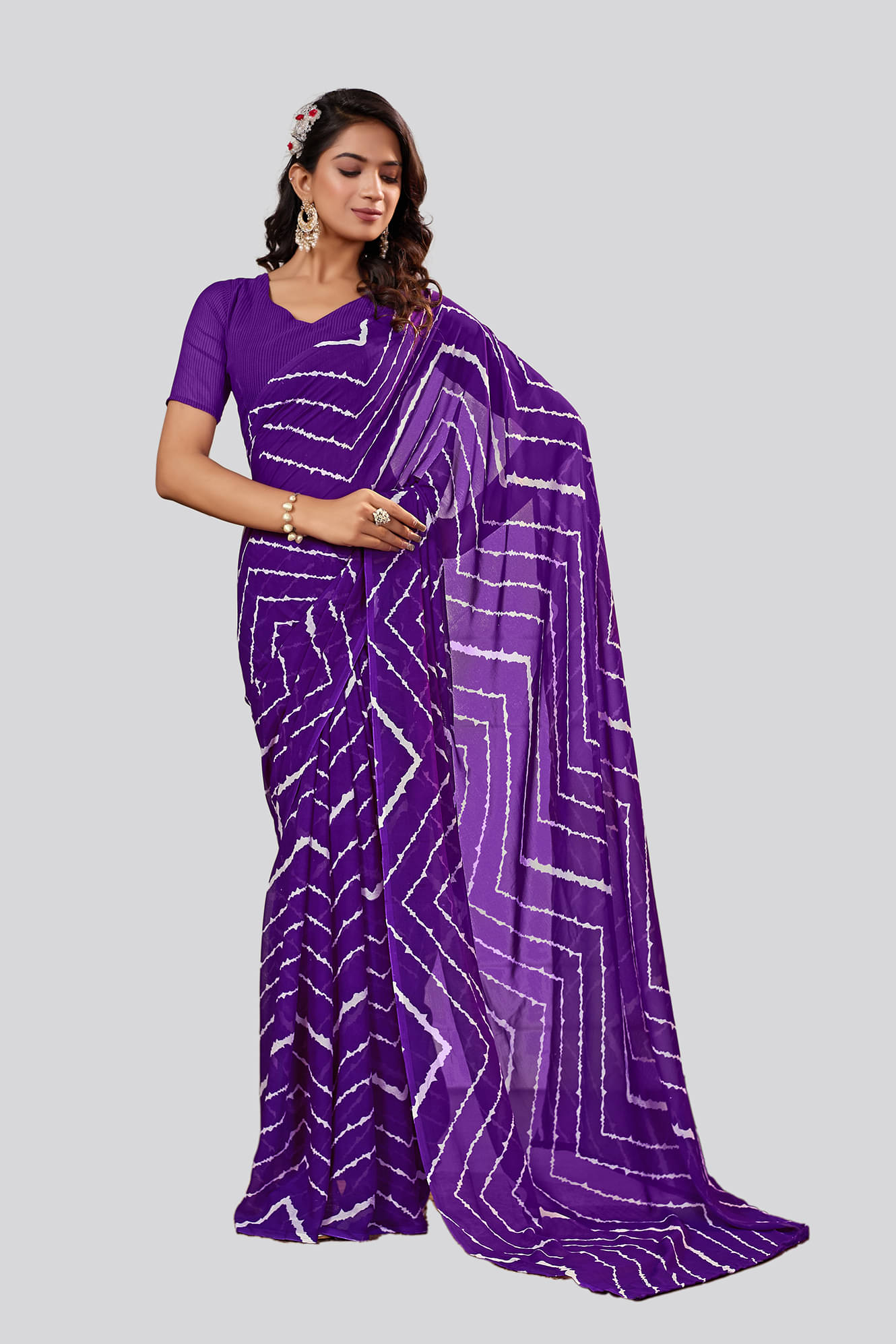 Kashvi Sarees Georgette Printed Ilkal Saree With Unstitched Blouse Piece ( Purple ) Kashvi Sarees Georgette Printed Ilkal Saree With Unstitched Blouse Piece ( Purple )