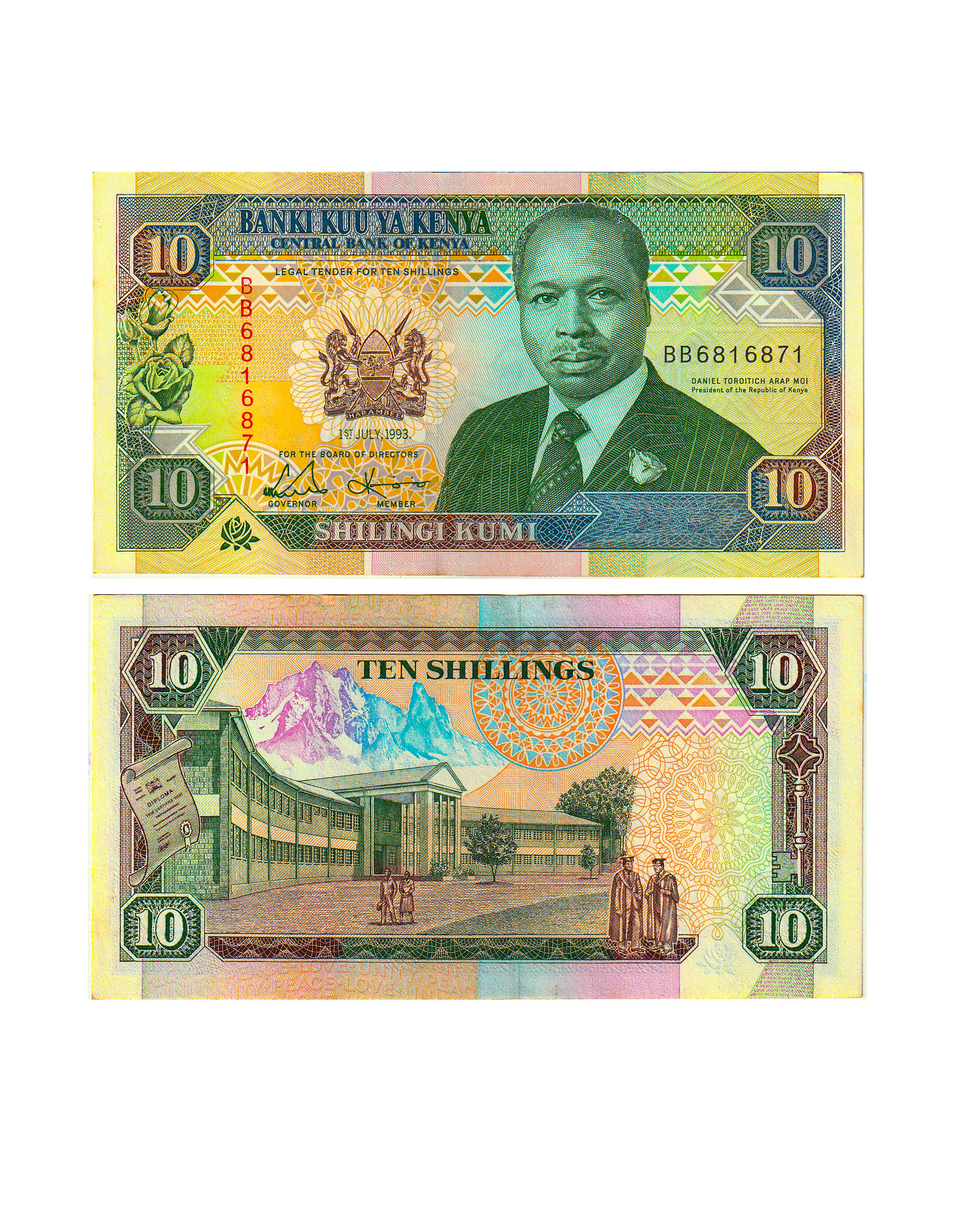     			Kenya 10 Shillings Top Grade Gem UNC Note for Collection