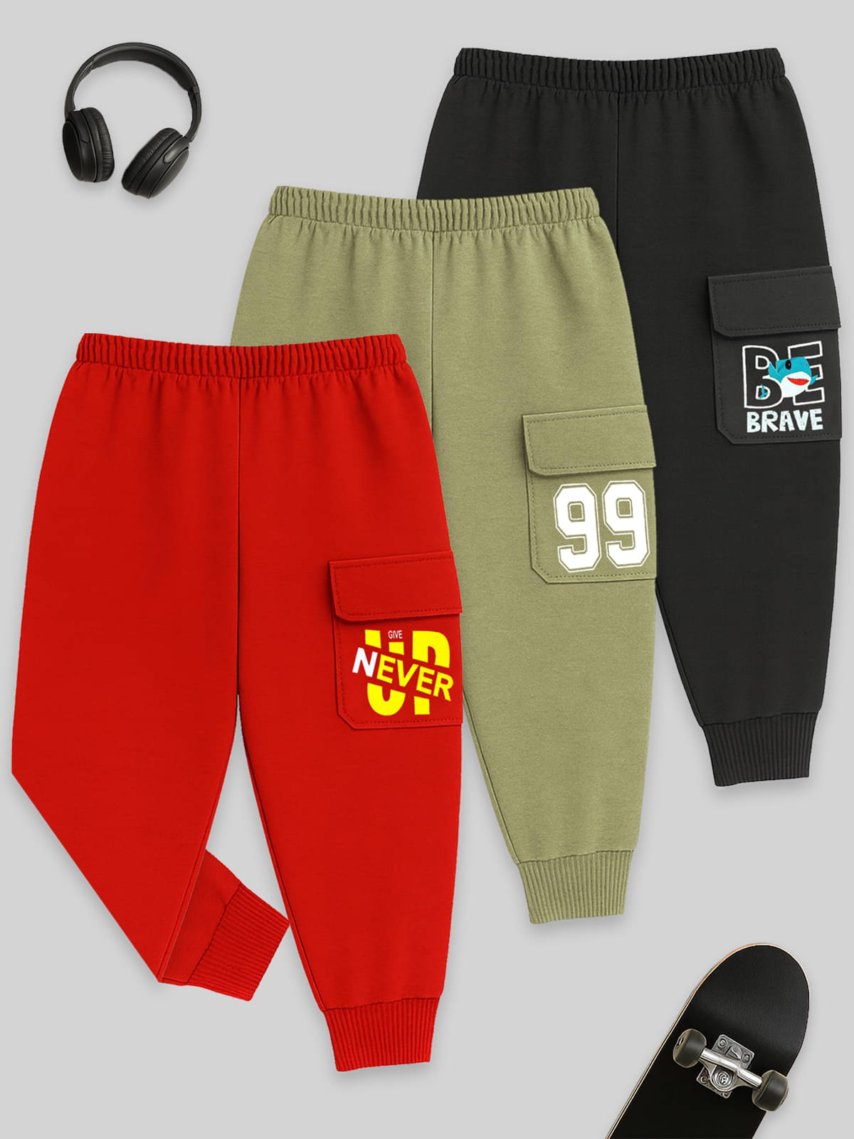     			Kuchipoo Pack of 5 Boys Cotton Blend Trackpant ( Multicolor 13 )