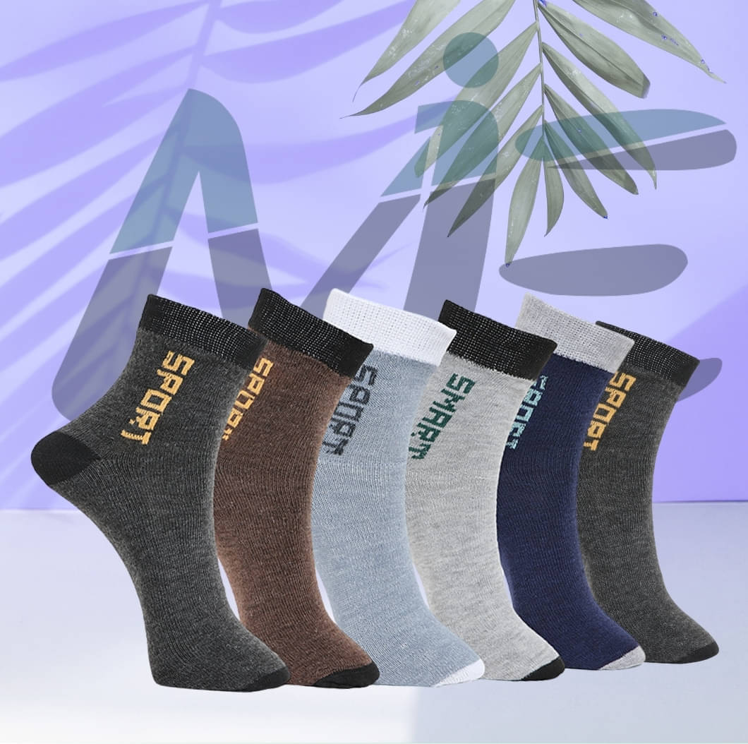 MJE Pack of 6 Men's Cotton Blend Ankle Length Socks ( Multicolor )     			MJE Pack of 6 Men's Cotton Blend Ankle Length Socks ( Multicolor )