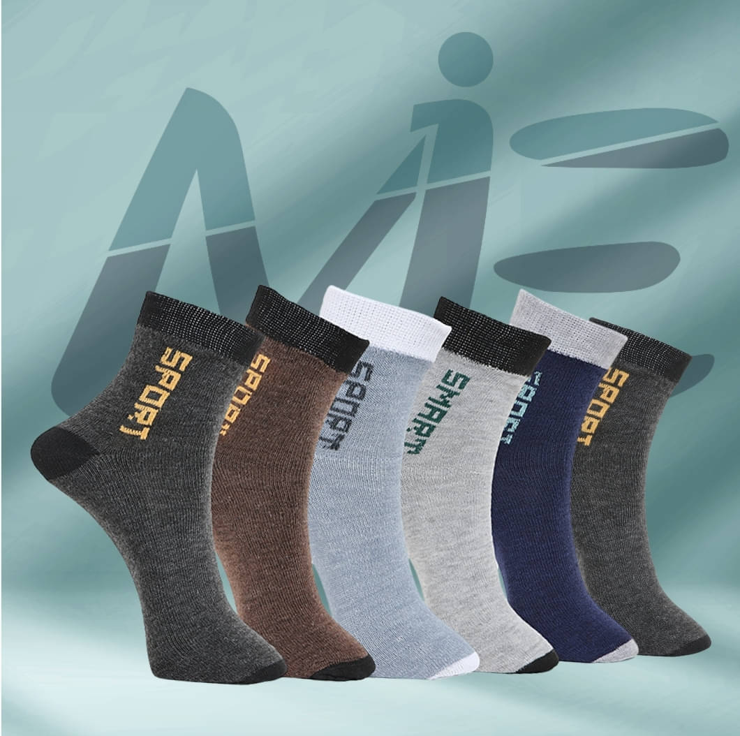 MJE Pack of 6 Men's Cotton Blend Ankle Length Socks ( Multicolor )     			MJE Pack of 6 Men's Cotton Blend Ankle Length Socks ( Multicolor )