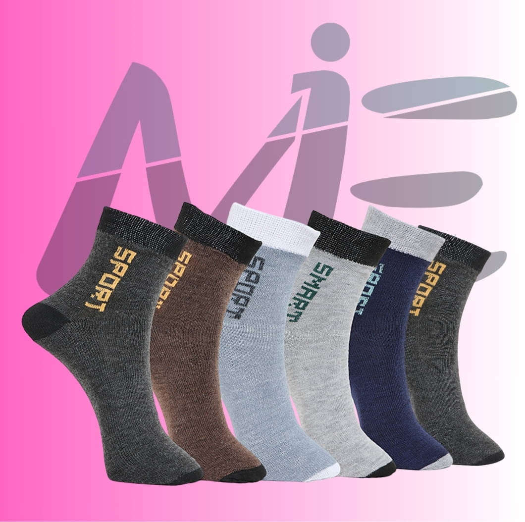MJE Pack of 6 Men's Cotton Blend Ankle Length Socks ( Multicolor )     			MJE Pack of 6 Men's Cotton Blend Ankle Length Socks ( Multicolor )