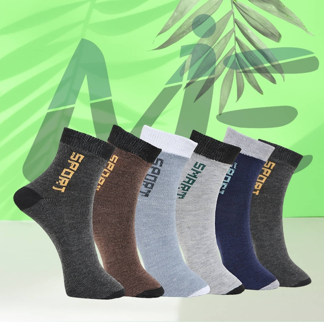 MJE Pack of 6 Men's Cotton Blend Ankle Length Socks ( Multicolor )     			MJE Pack of 6 Men's Cotton Blend Ankle Length Socks ( Multicolor )