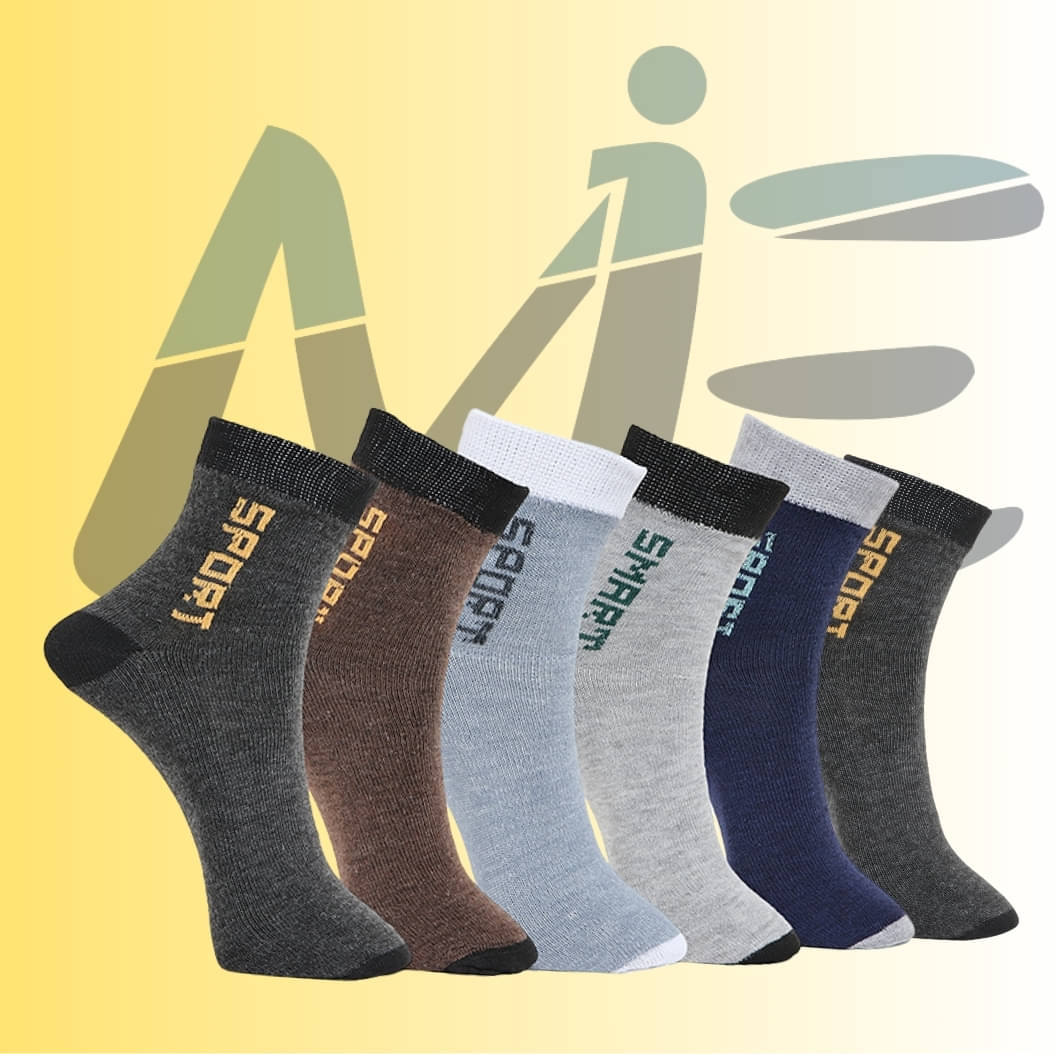 MJE Pack of 6 Men's Cotton Blend Ankle Length Socks ( Multicolor )     			MJE Pack of 6 Men's Cotton Blend Ankle Length Socks ( Multicolor )