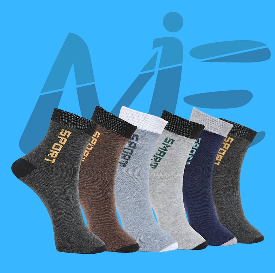     			MJE Pack of 6 Men's Cotton Blend Ankle Length Socks ( Multicolor )