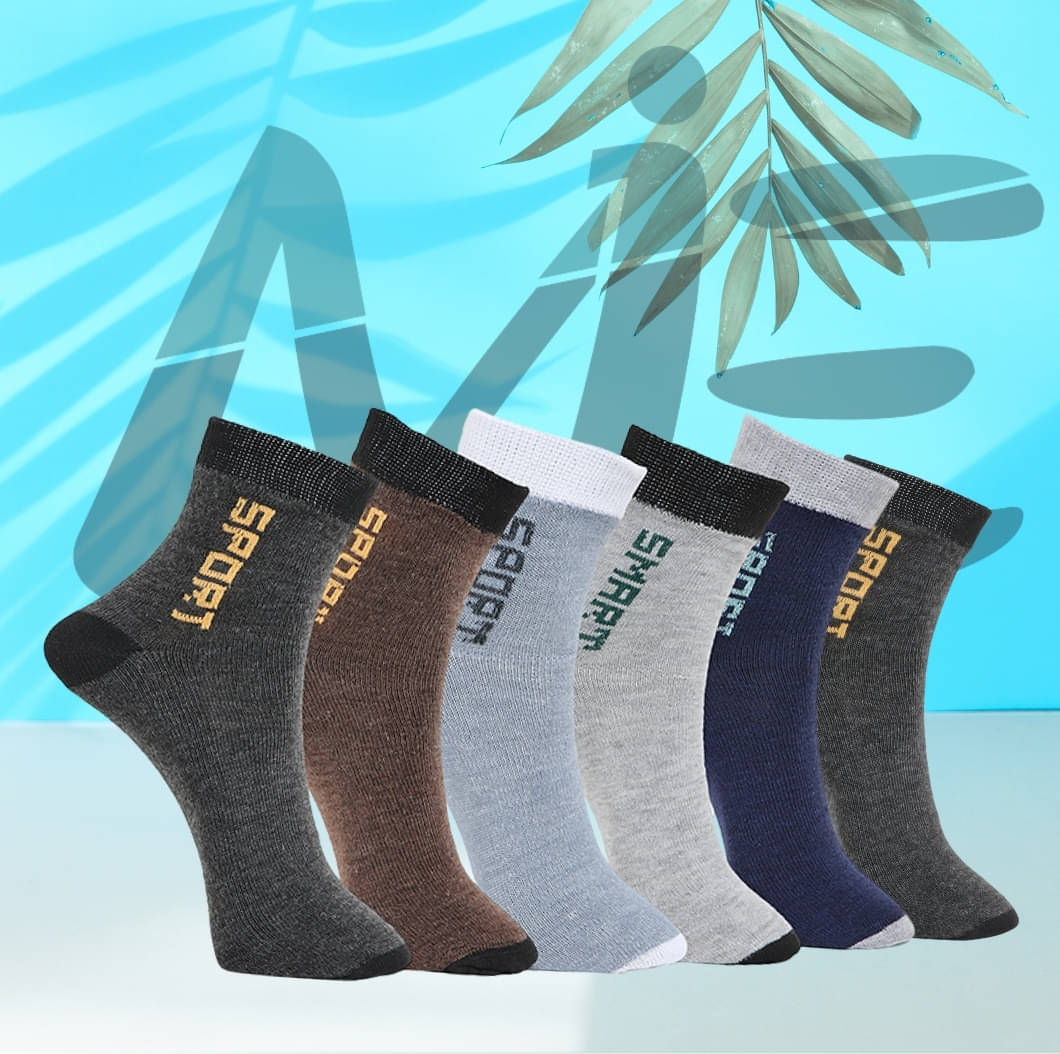 MJE Pack of 6 Men's Cotton Blend Ankle Length Socks ( Multicolor )     			MJE Pack of 6 Men's Cotton Blend Ankle Length Socks ( Multicolor )