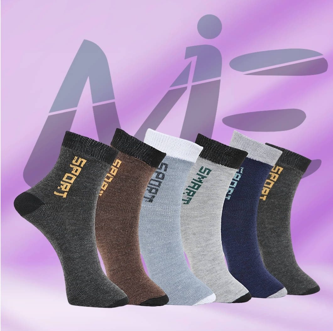 MJE Pack of 6 Men's Cotton Blend Ankle Length Socks ( Multicolor ) MJE Pack of 6 Men's Cotton Blend Ankle Length Socks ( Multicolor )