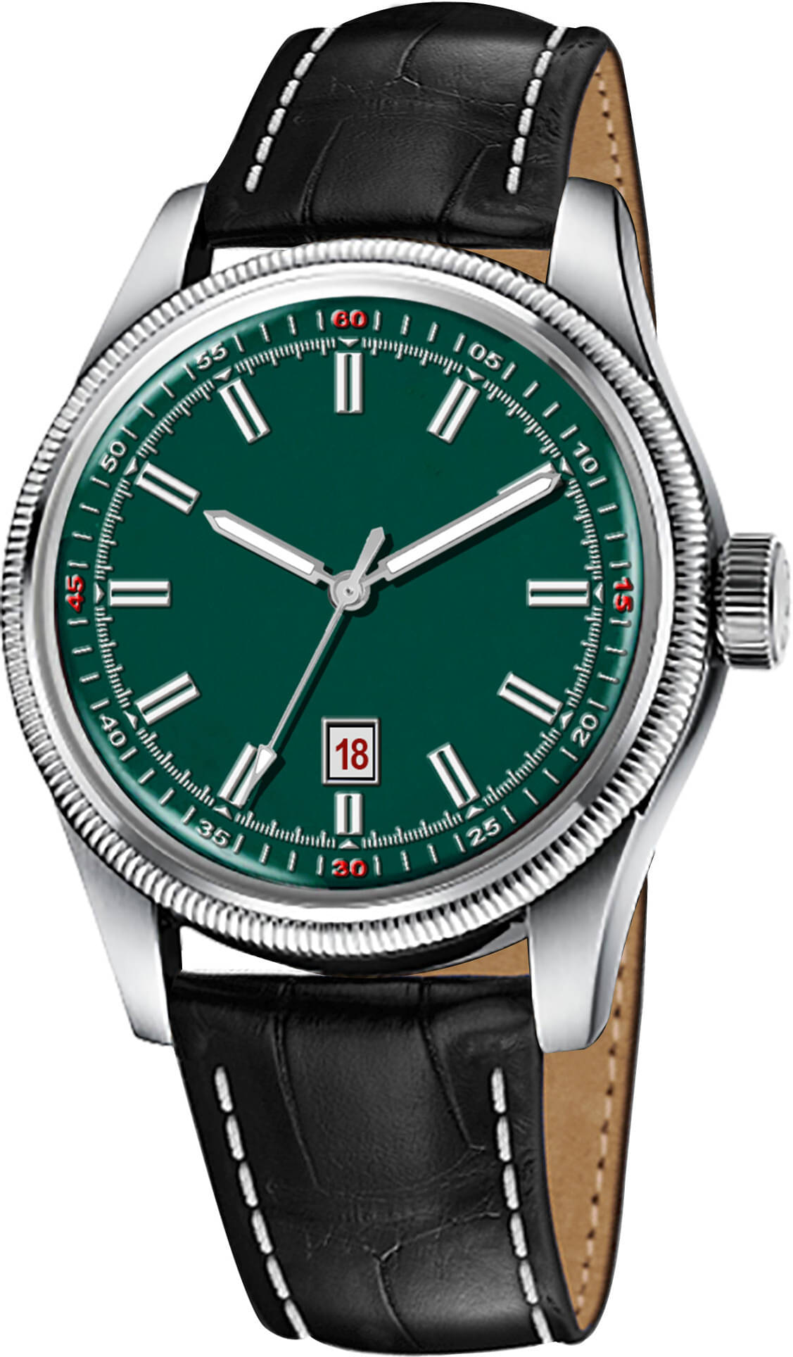     			ONIR Black Leather Analog Men's Watch