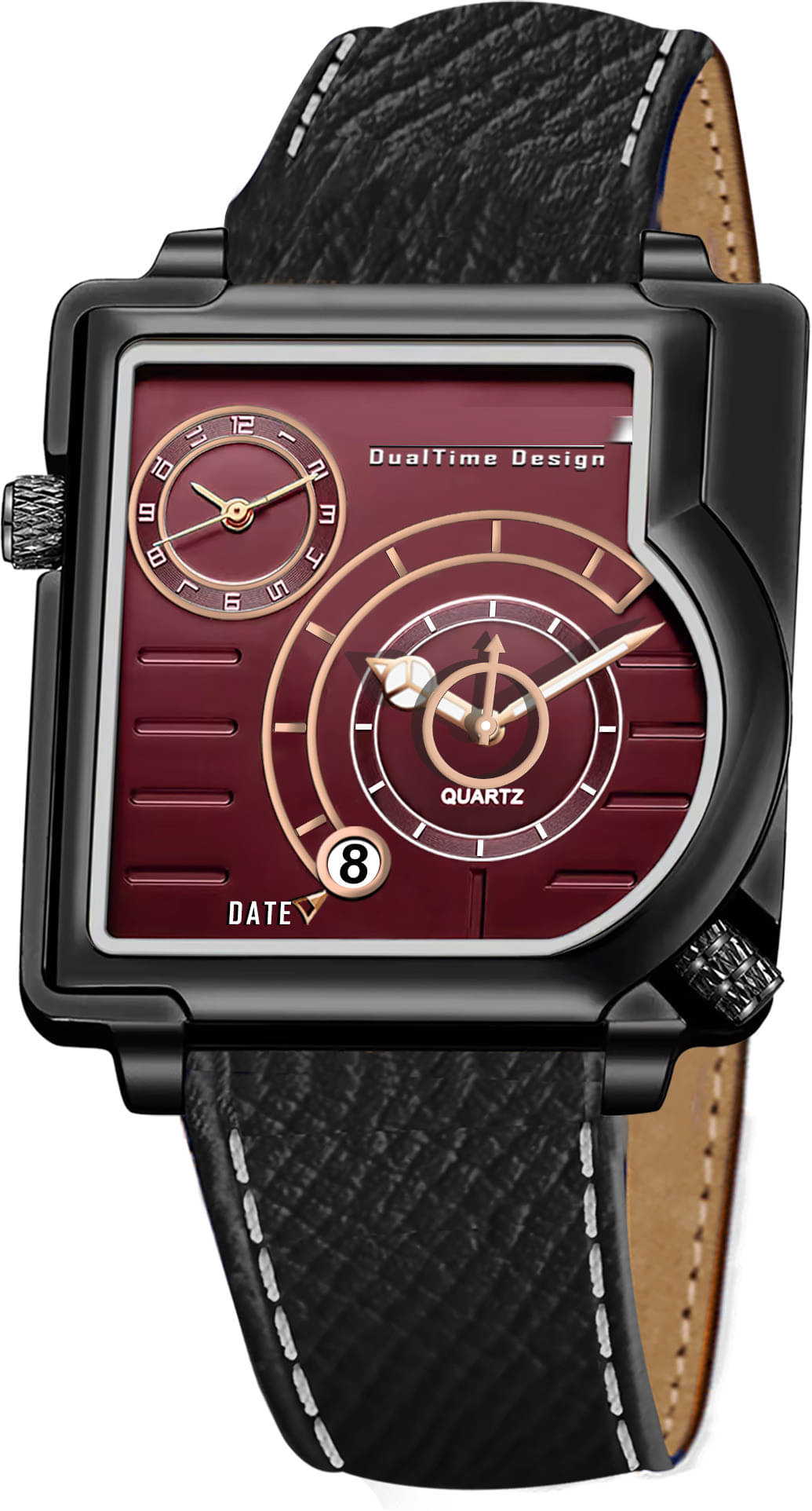     			ONIR Black Leather Analog Men's Watch