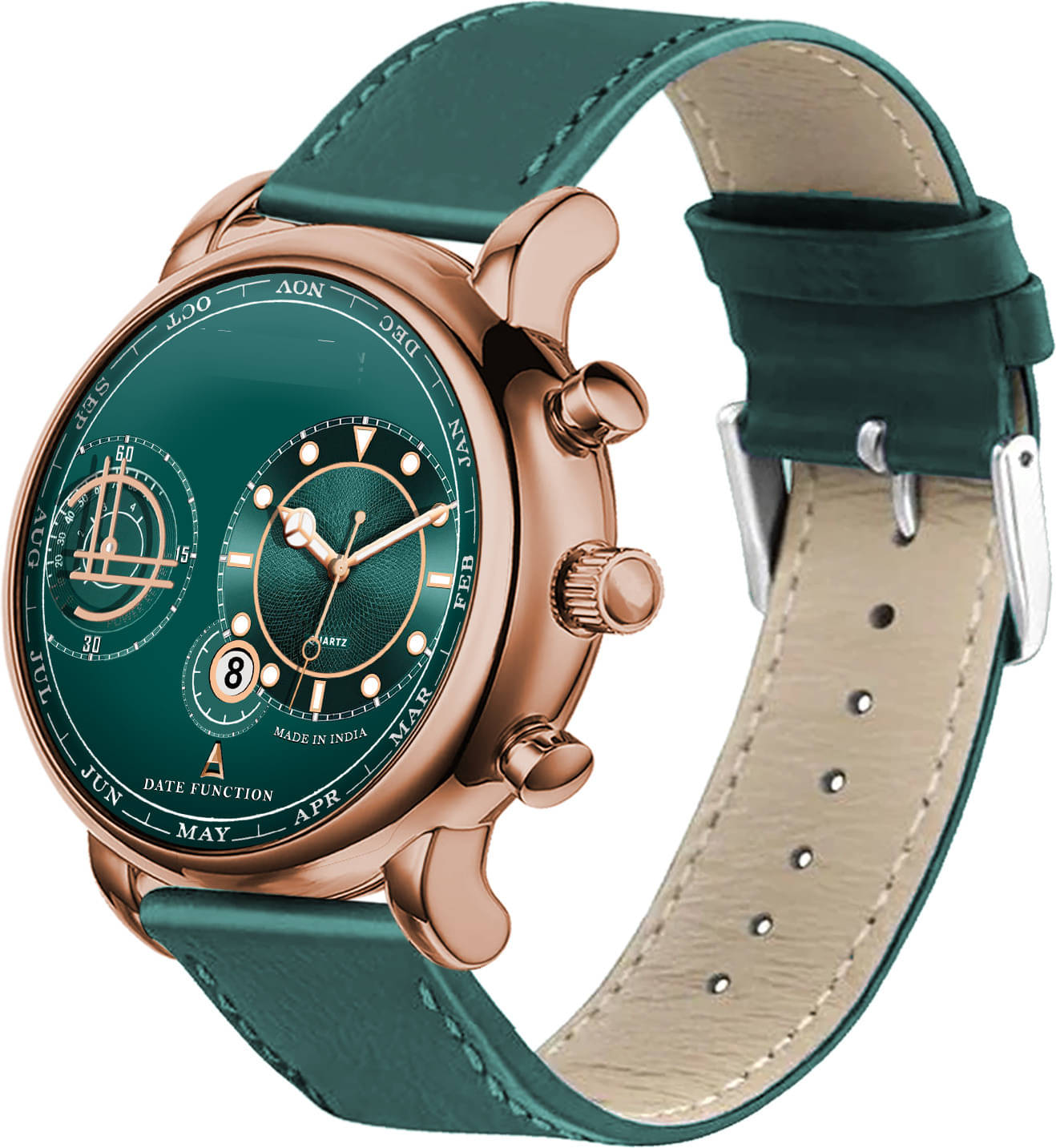     			ONIR Black Leather Analog Men's Watch