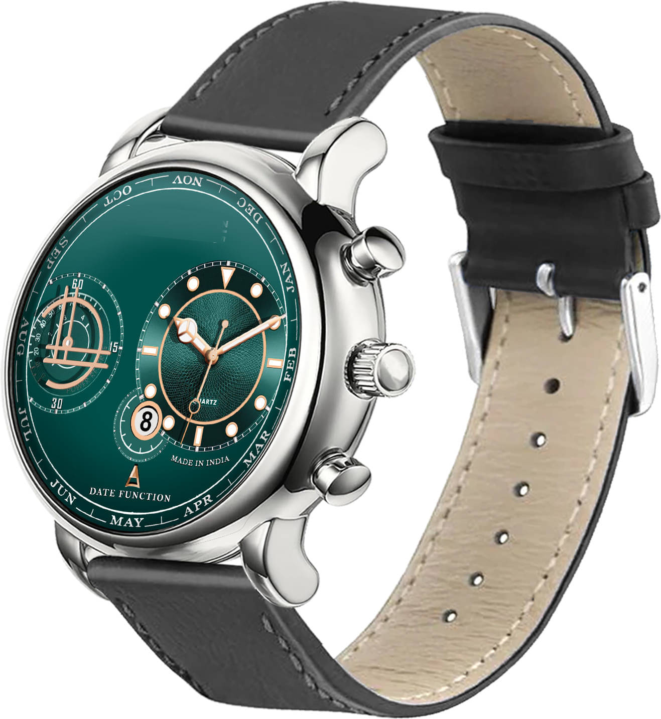     			ONIR Black Leather Analog Men's Watch