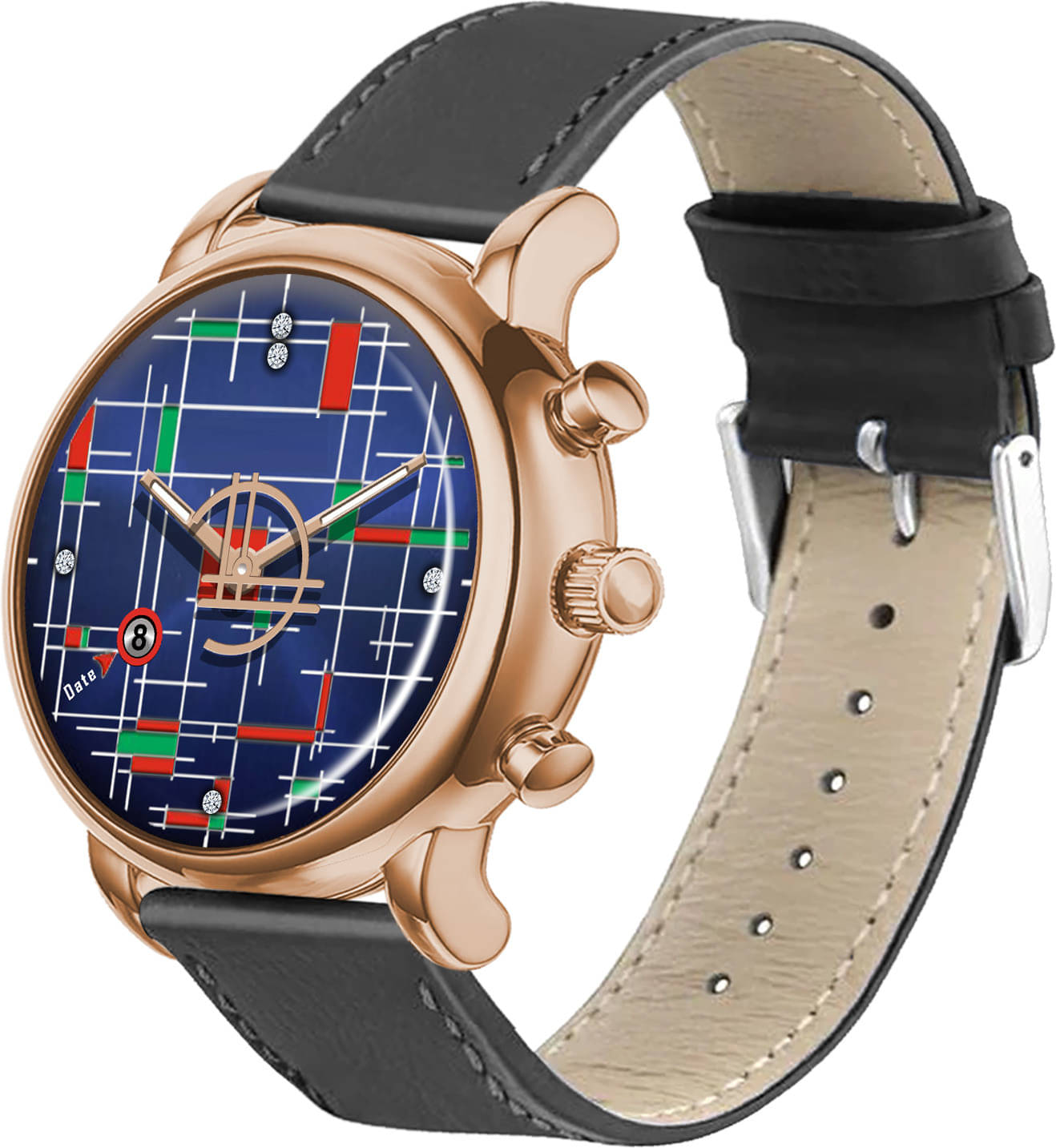     			ONIR Blue Leather Analog Men's Watch
