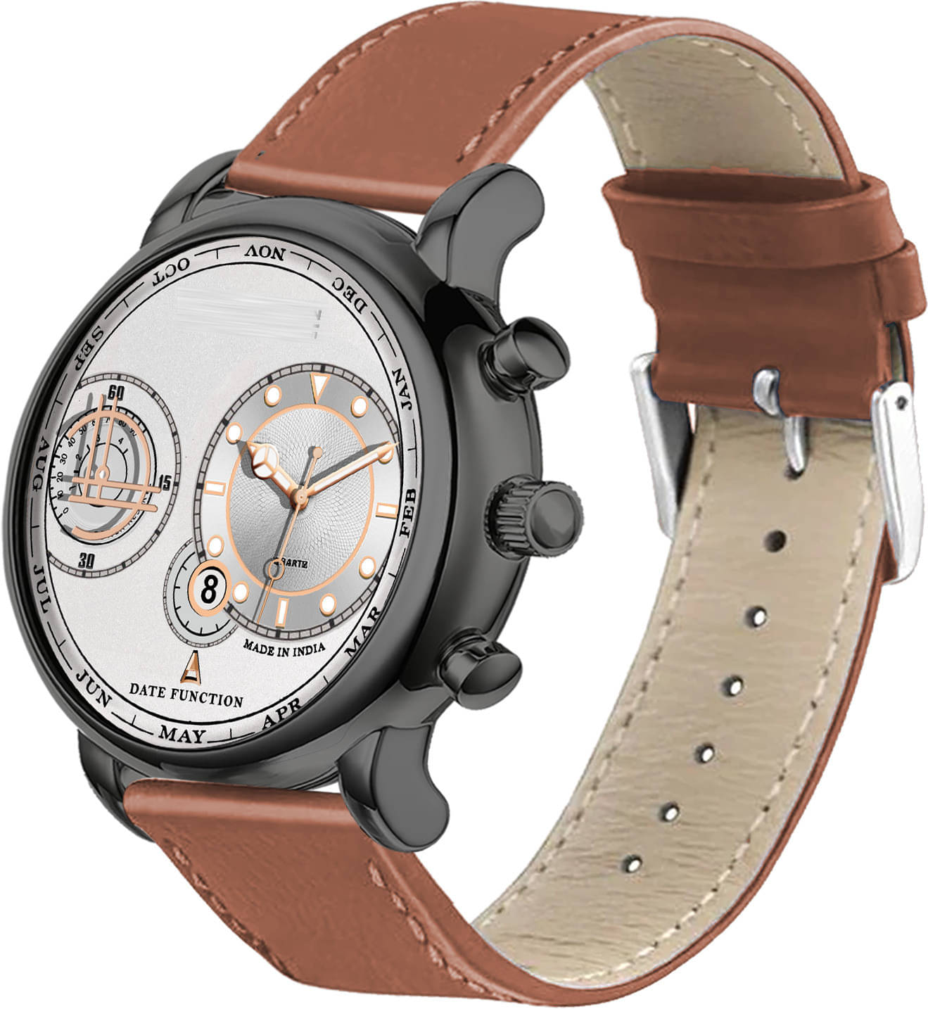     			ONIR Brown Leather Analog Men's Watch