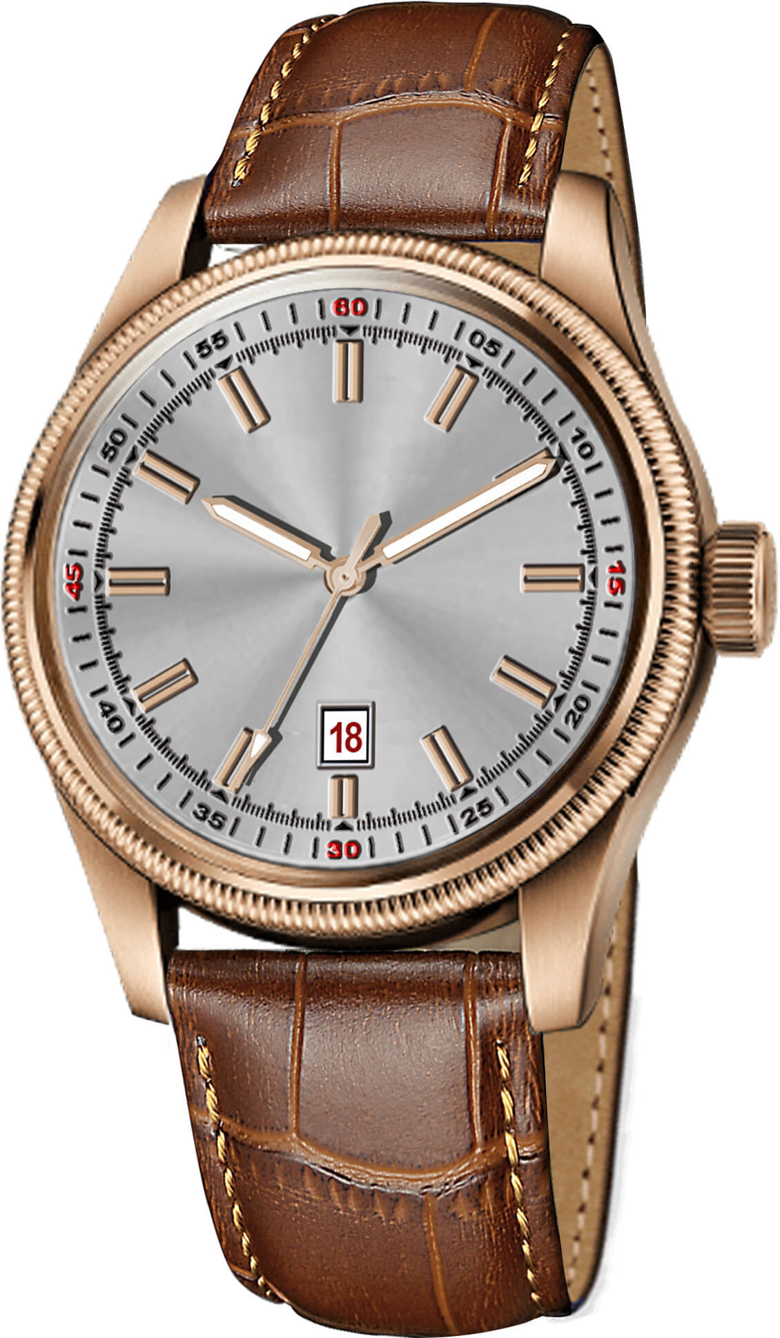     			ONIR Brown Leather Analog Men's Watch