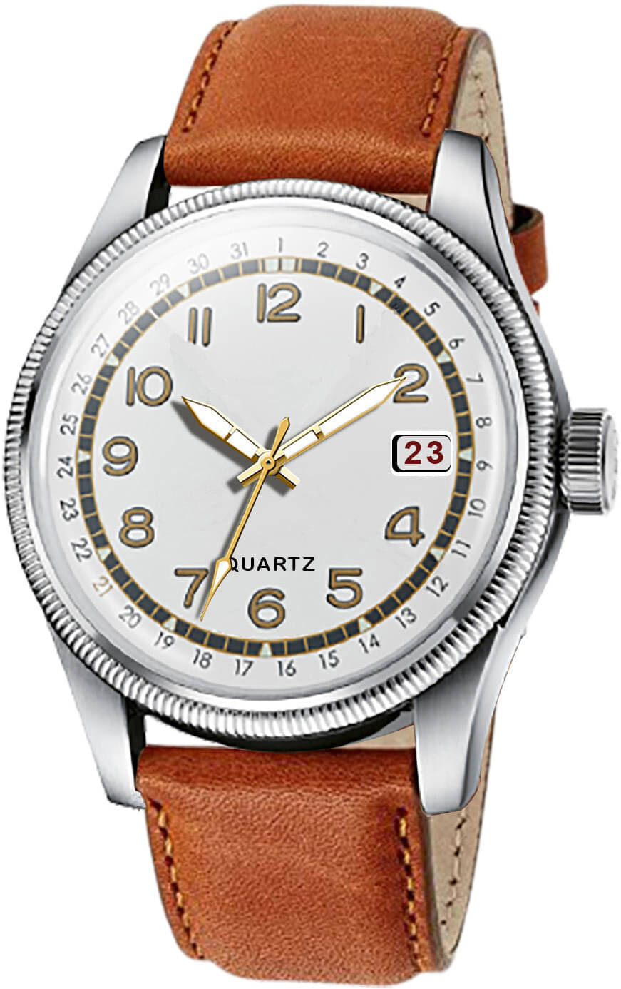     			ONIR Brown Leather Analog Men's Watch