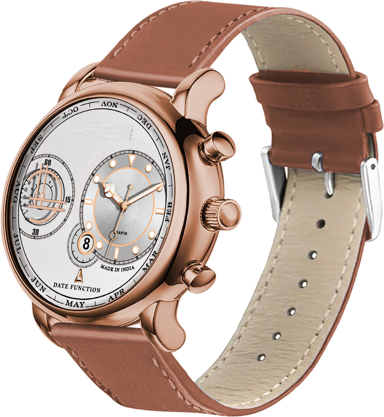     			ONIR Brown Leather Analog Men's Watch