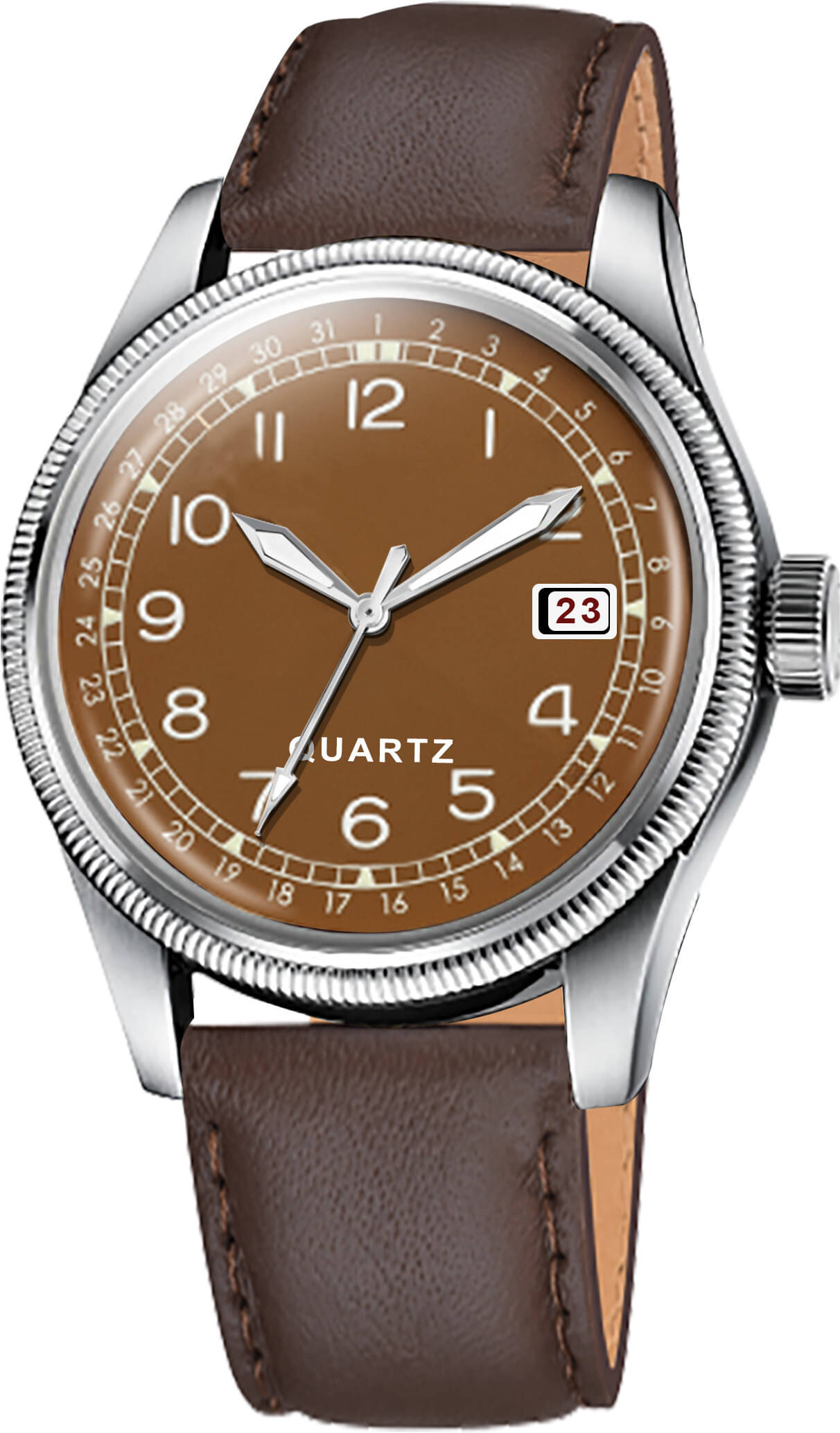     			ONIR Brown Leather Analog Men's Watch