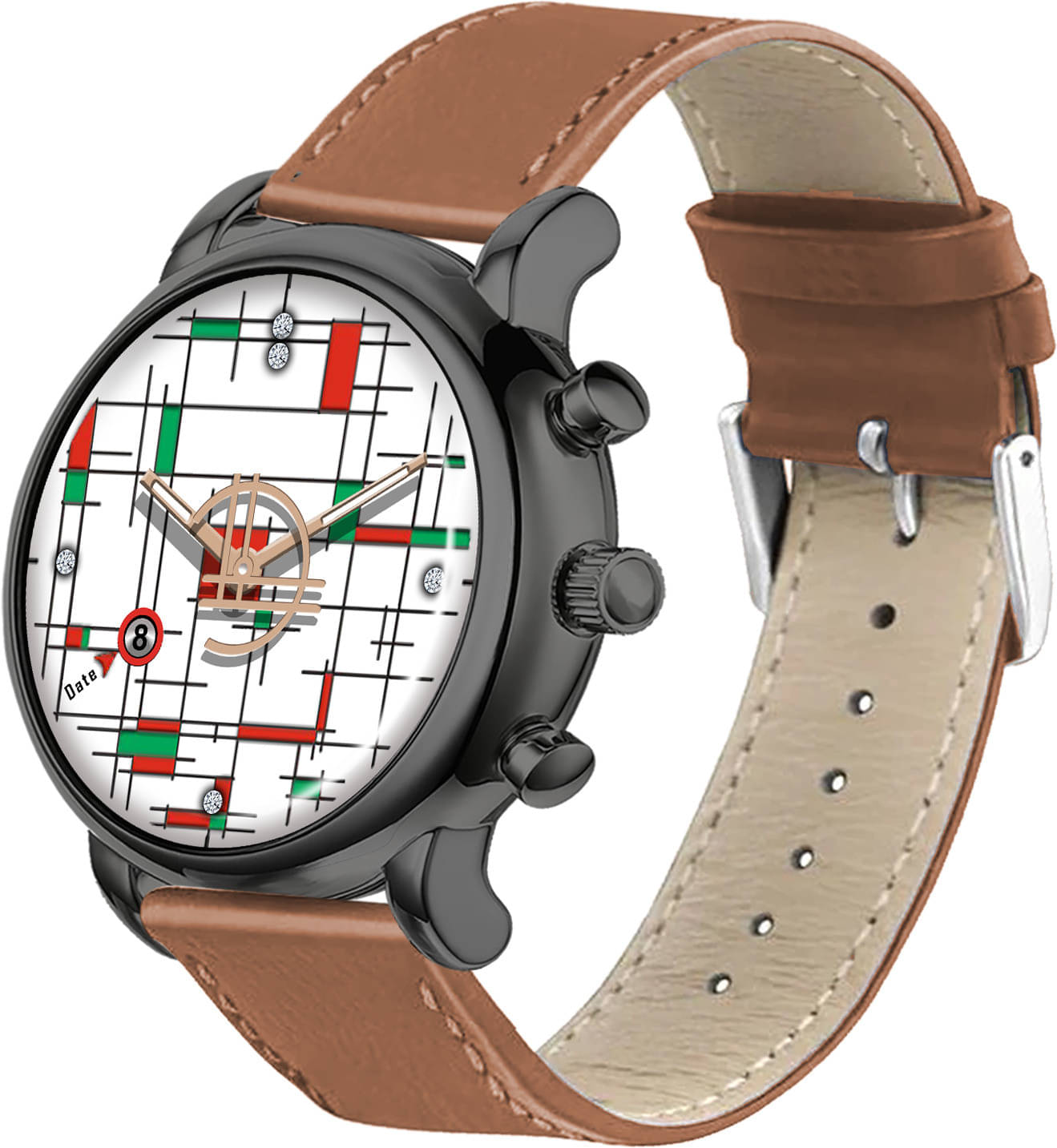     			ONIR Brown Leather Analog Men's Watch