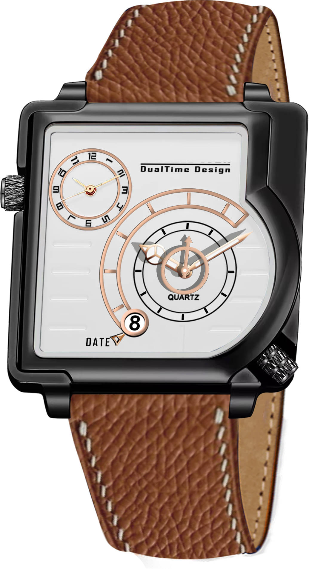    			ONIR Brown Leather Analog Men's Watch