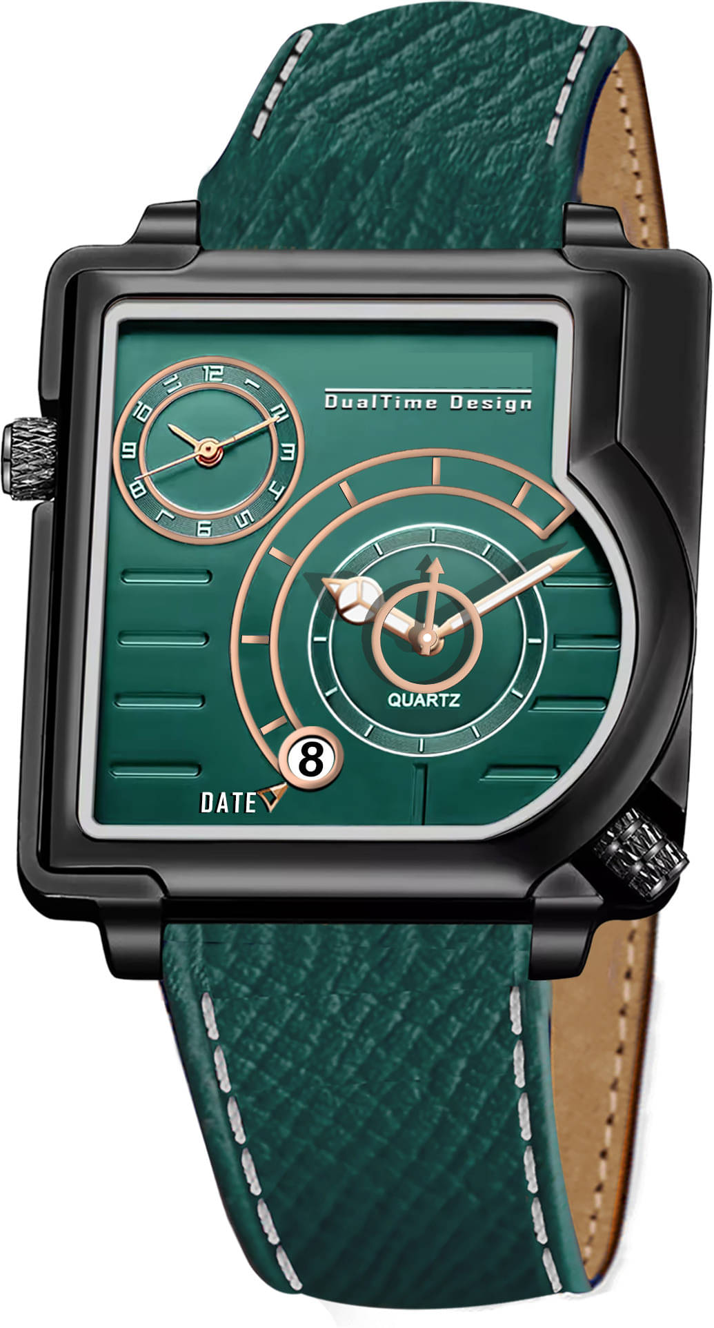     			ONIR Green Leather Analog Men's Watch