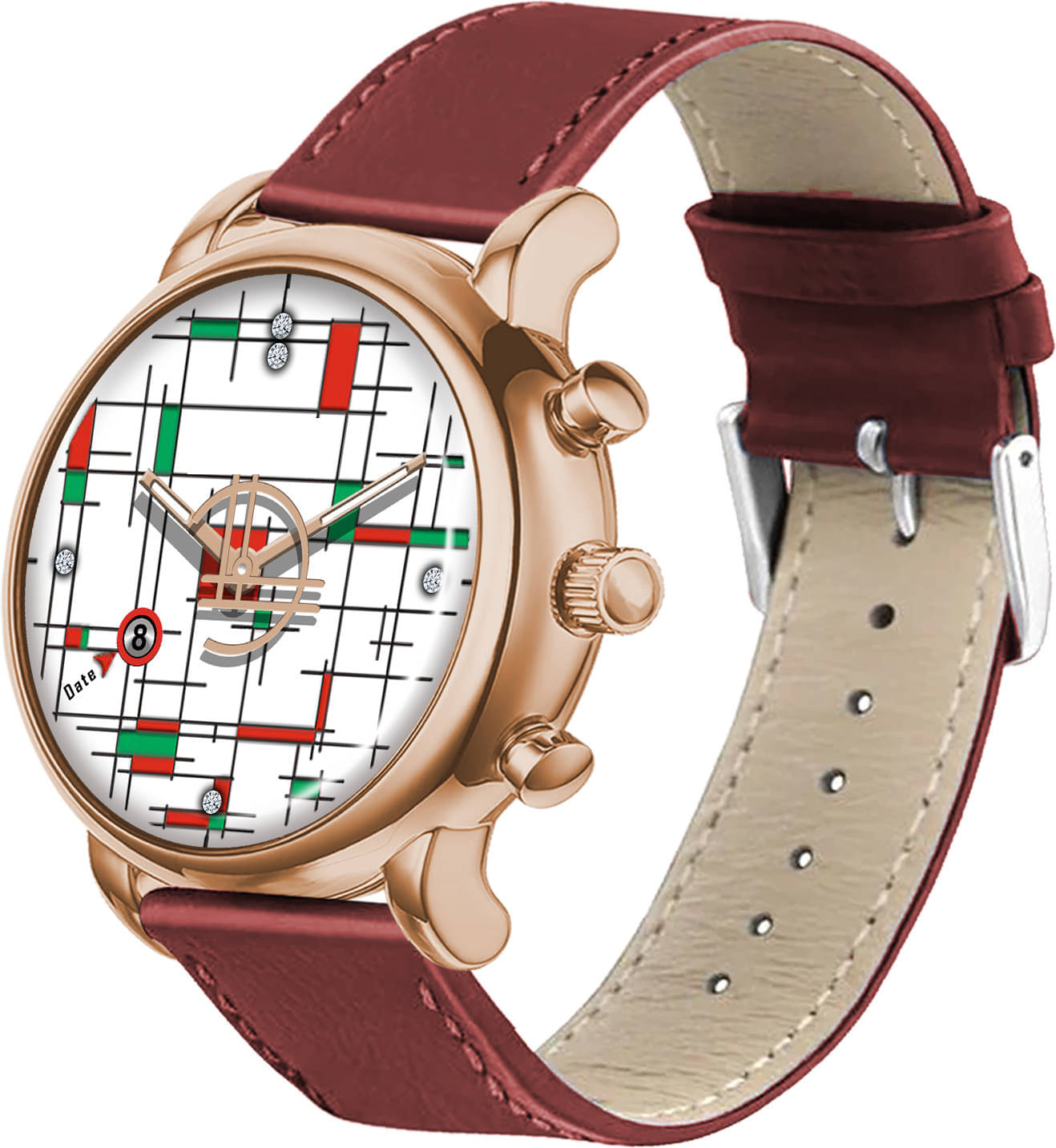     			ONIR Maroon Leather Analog Men's Watch